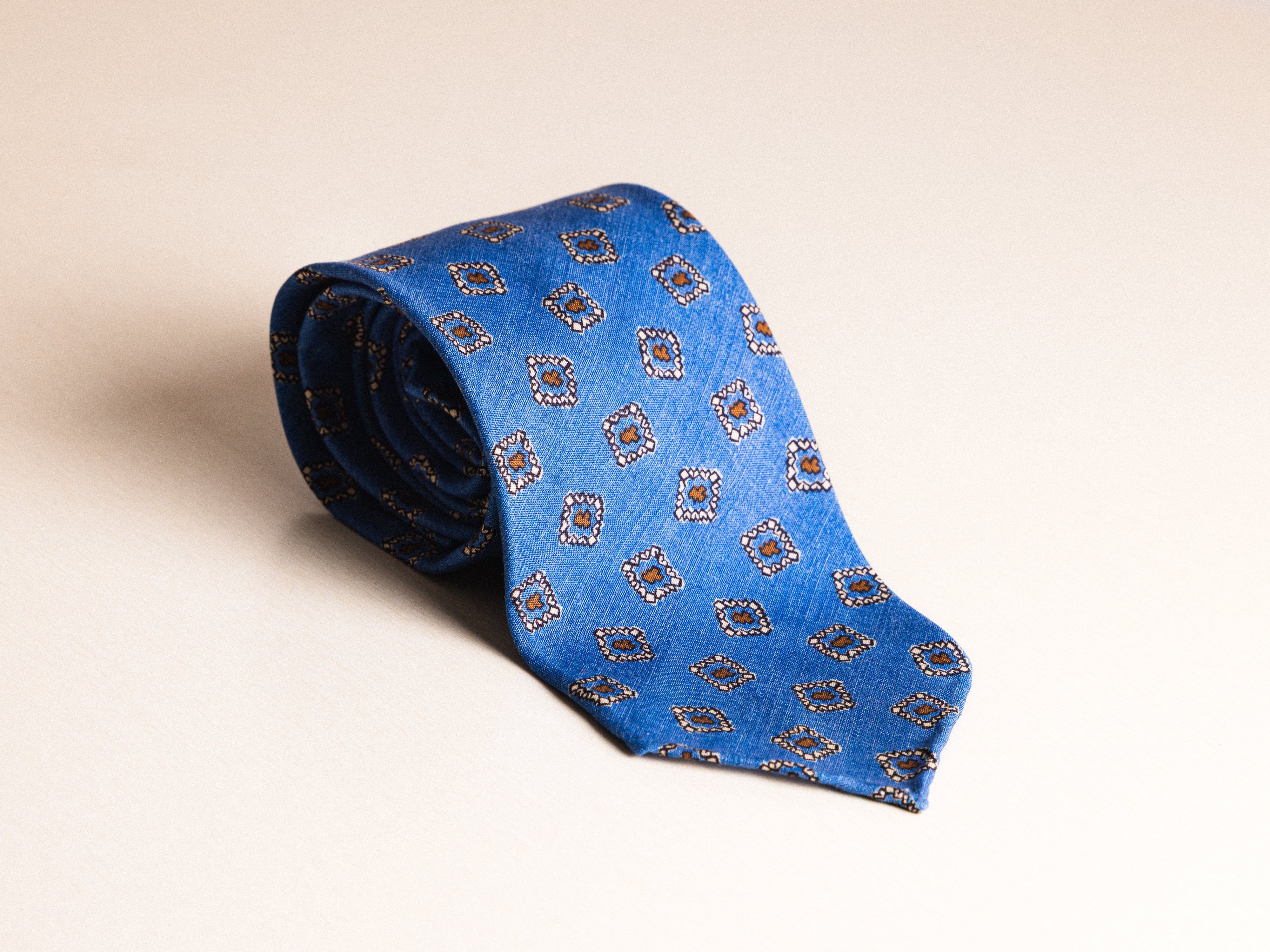 Light Blue Beige Pattern Tie