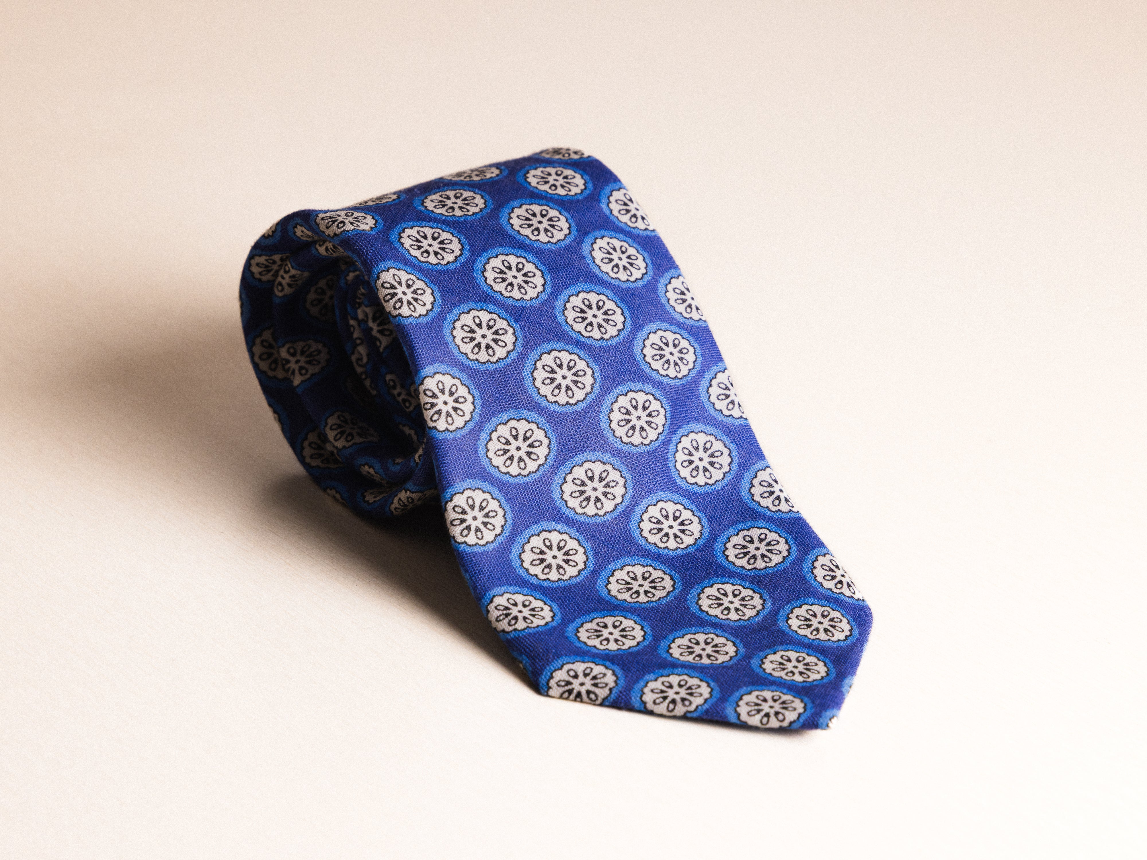Blue White Lotus Tie