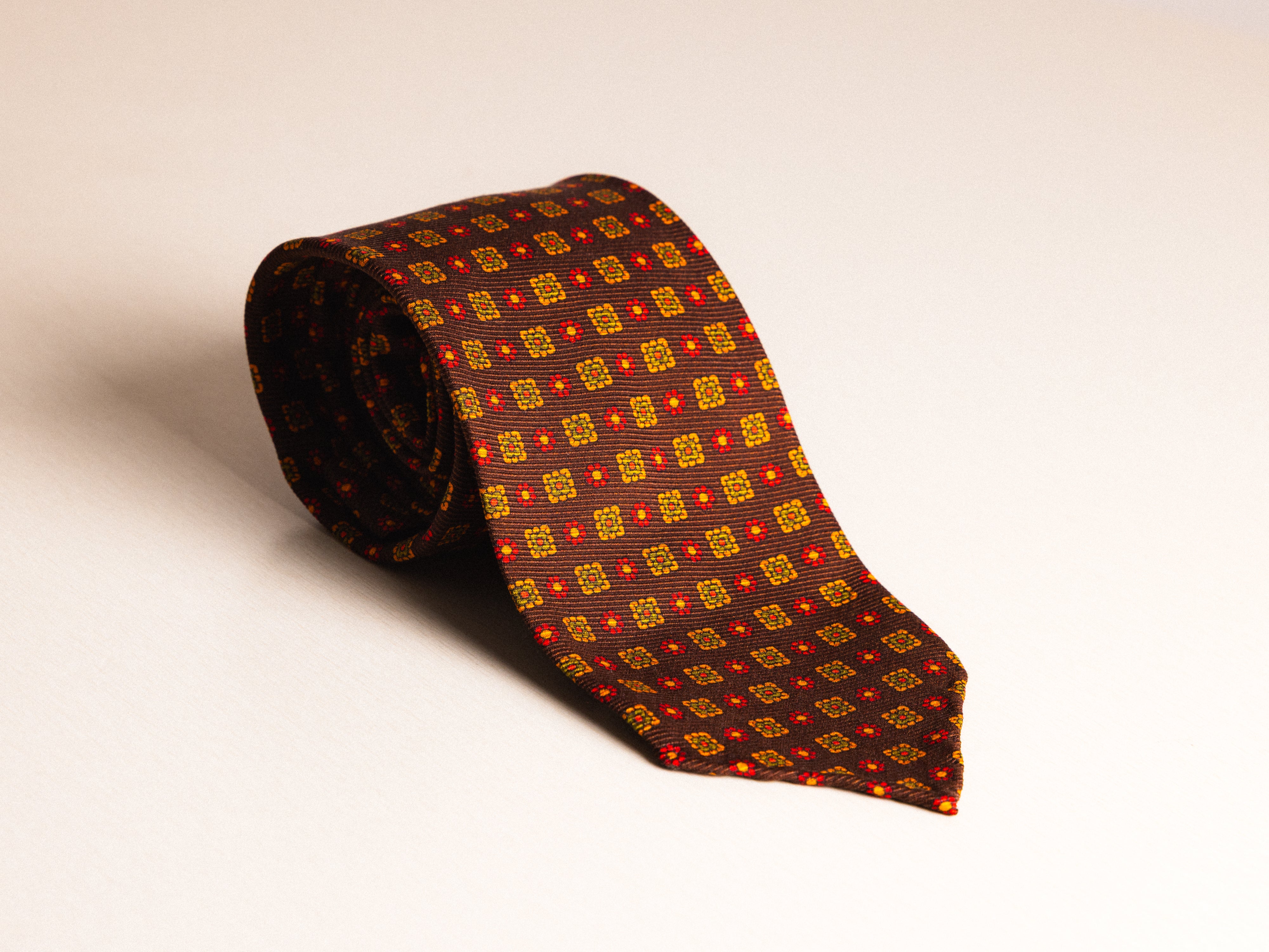 Wine Red Mini Geo Silk Tie
