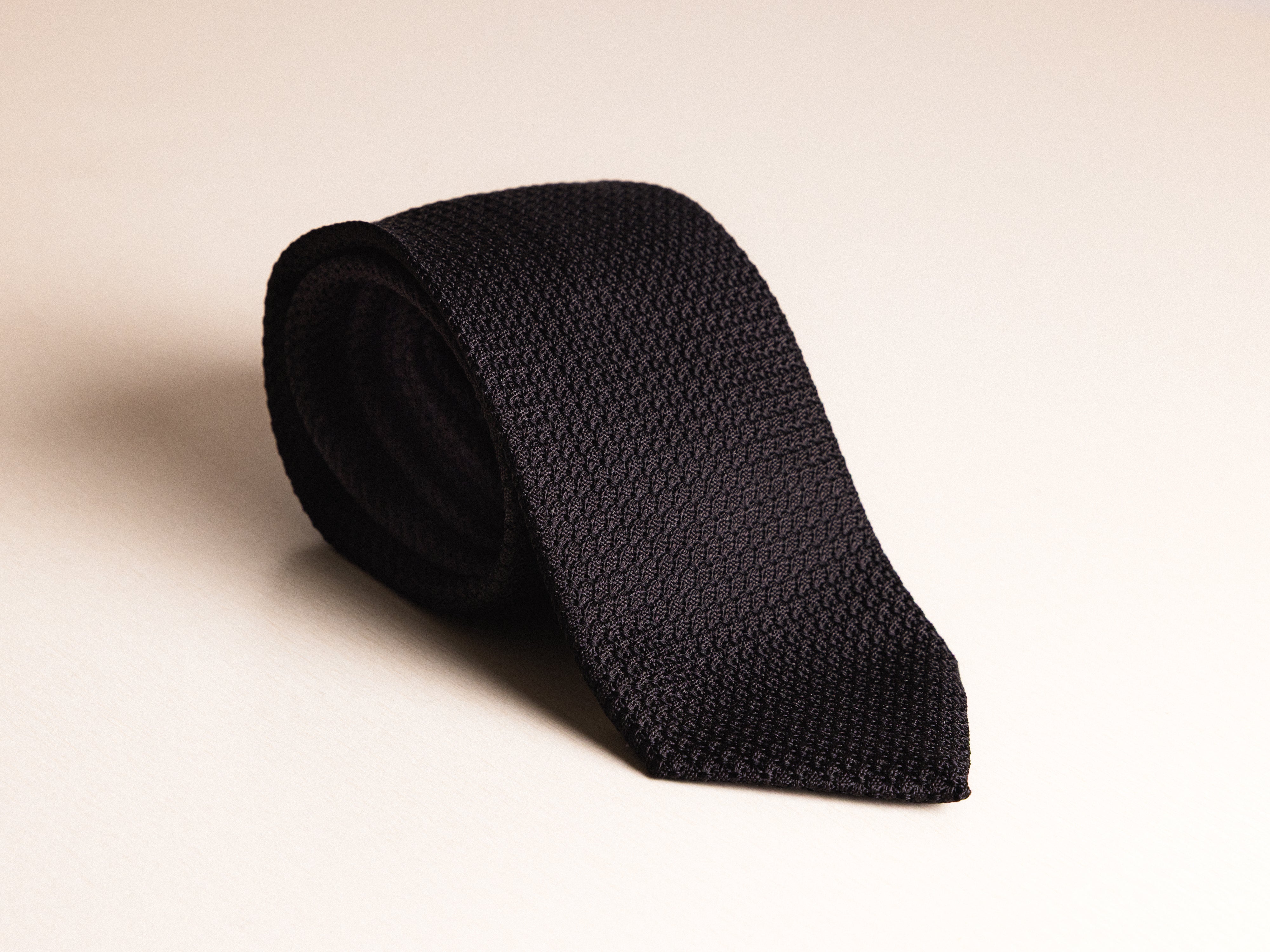 Black Grenadine Silk Tie