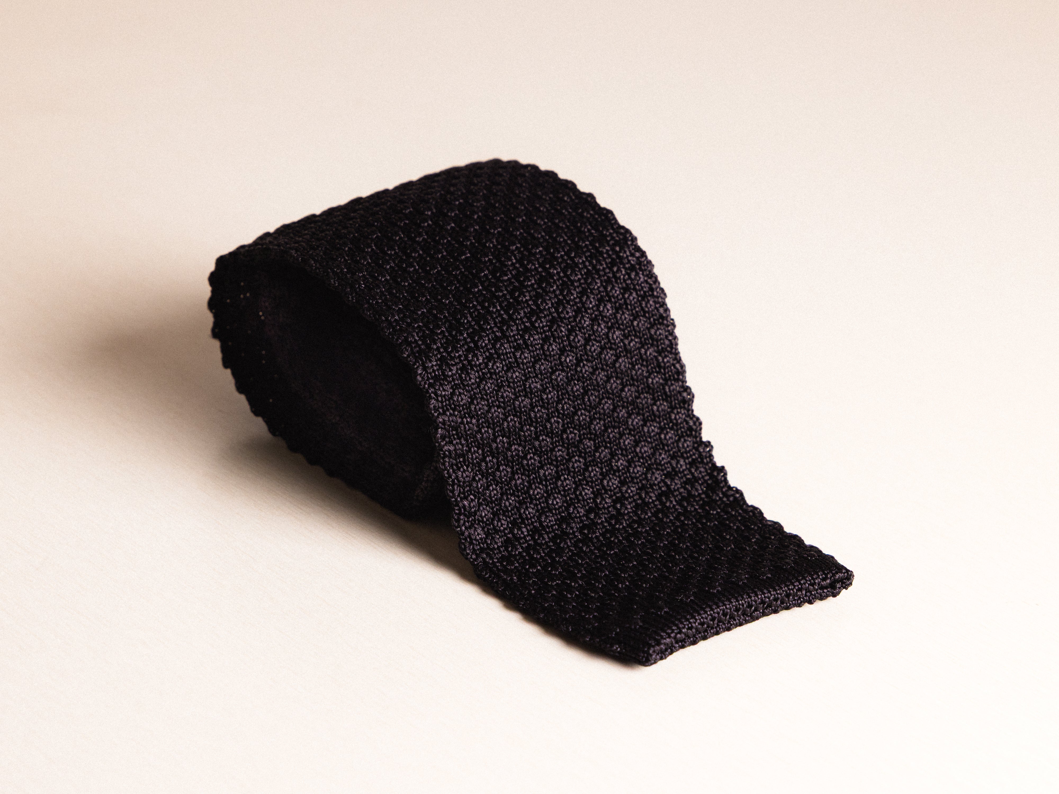 Black Silk Knit Tie