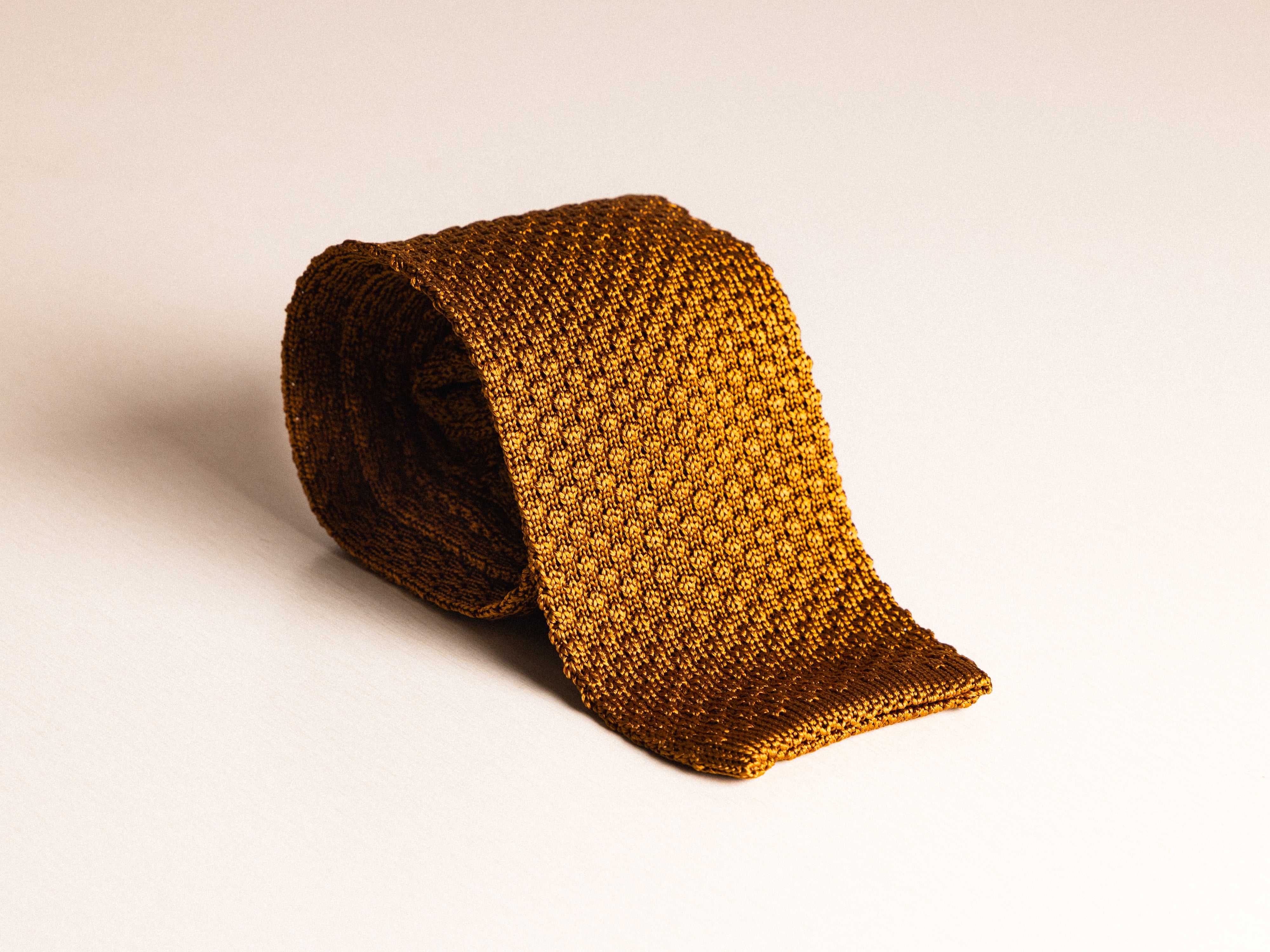 Tobacco Silk Knit Tie