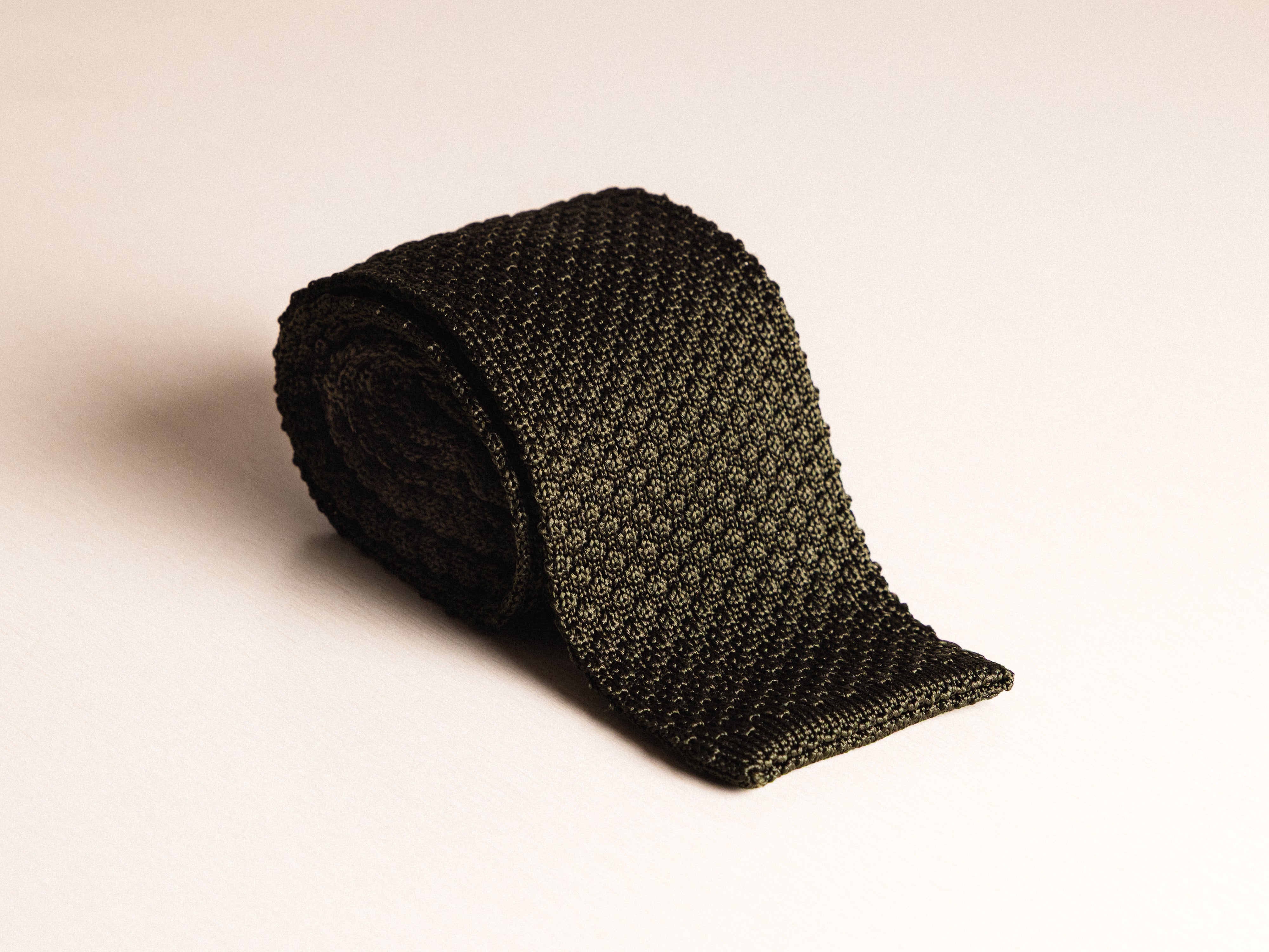 Green Silk Knit Tie