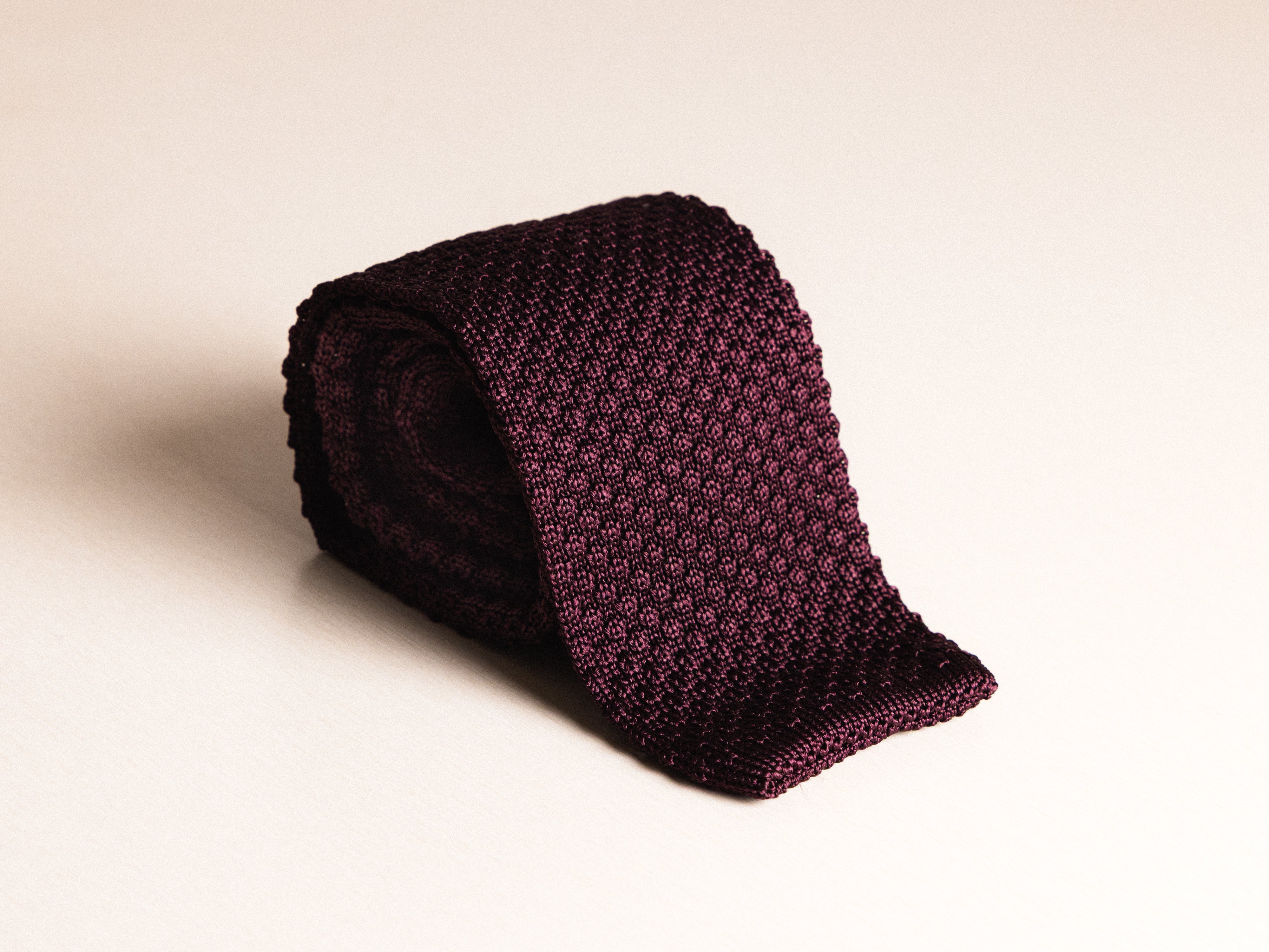 Plum Silk Knit Tie