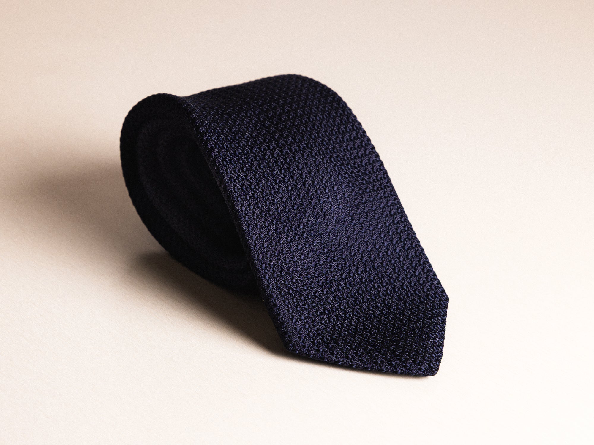 Navy Grenadine Silk Tie