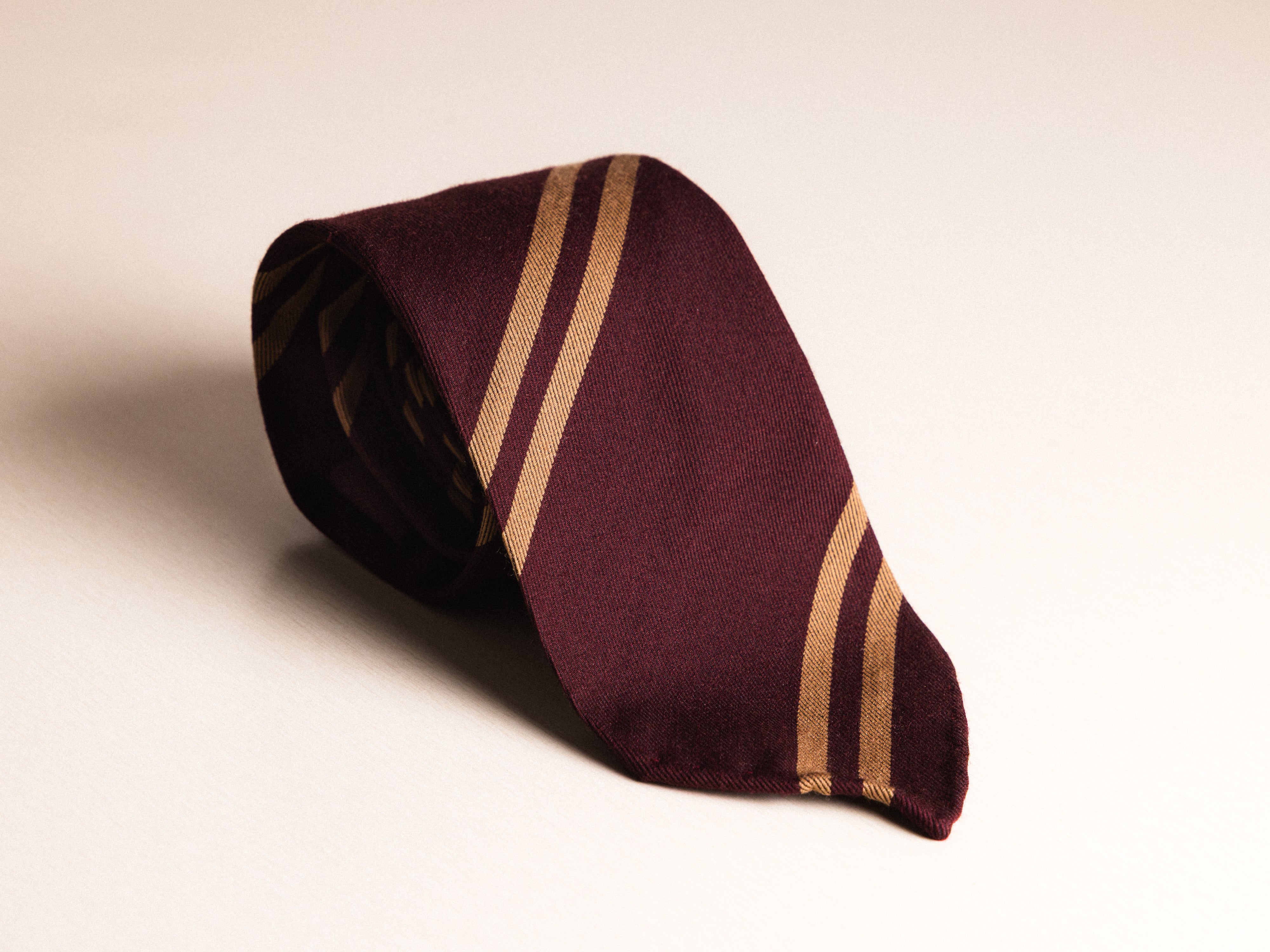 Burgundy/Tan Double Stripe Tie