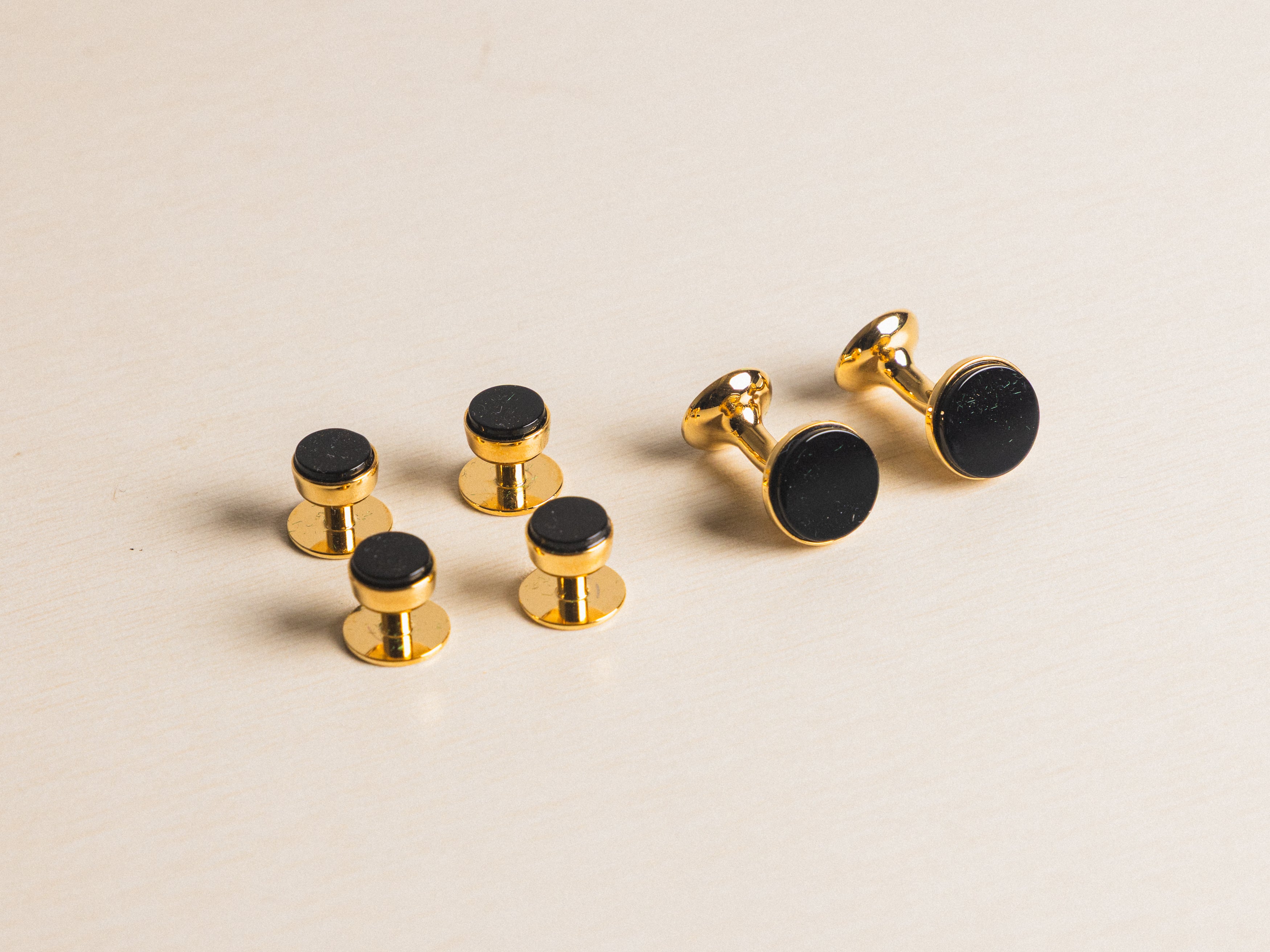 Onyx Bow Gold Dress Set