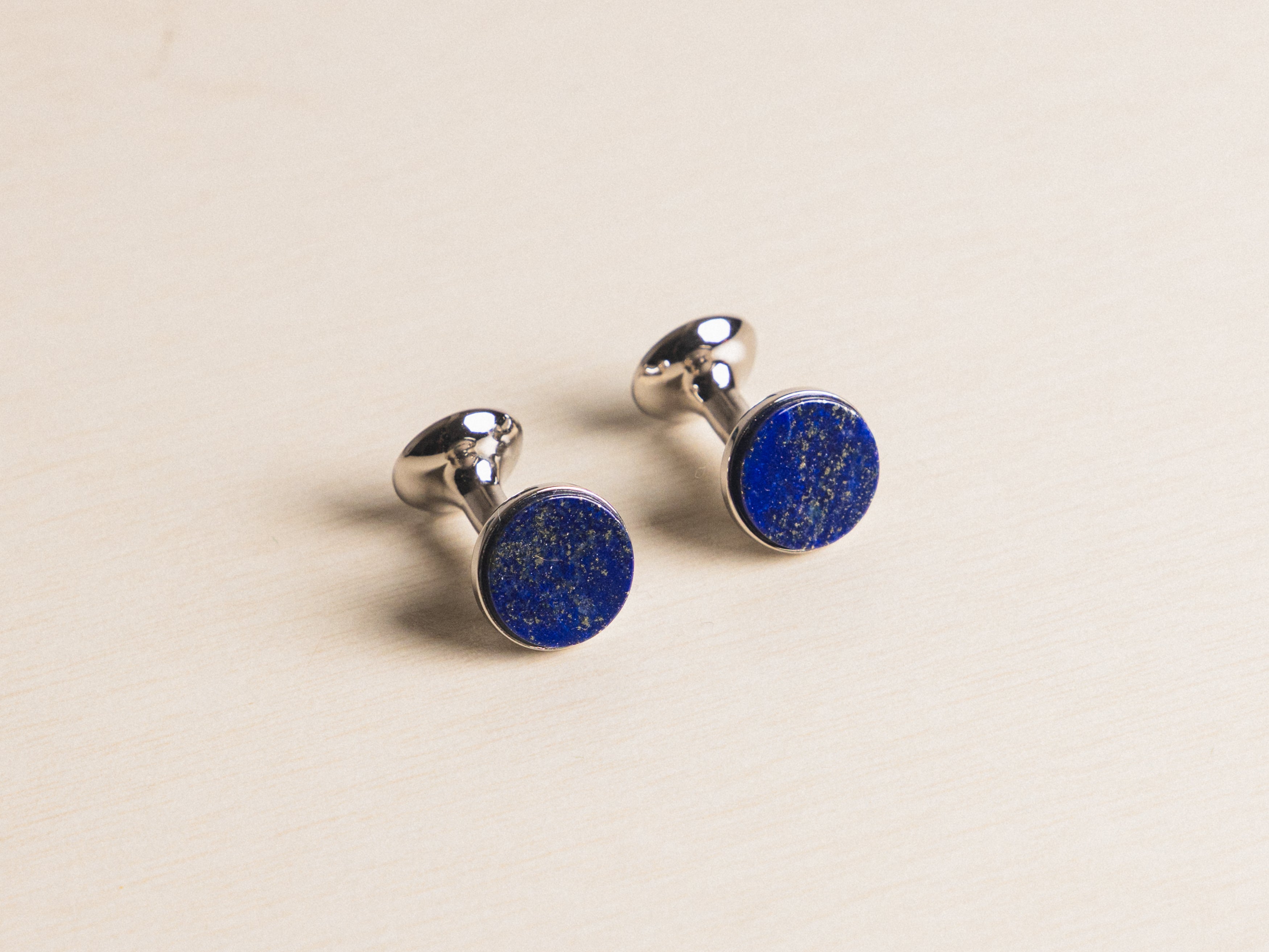 Lapis Lazuli Bow Silver Cufflinks