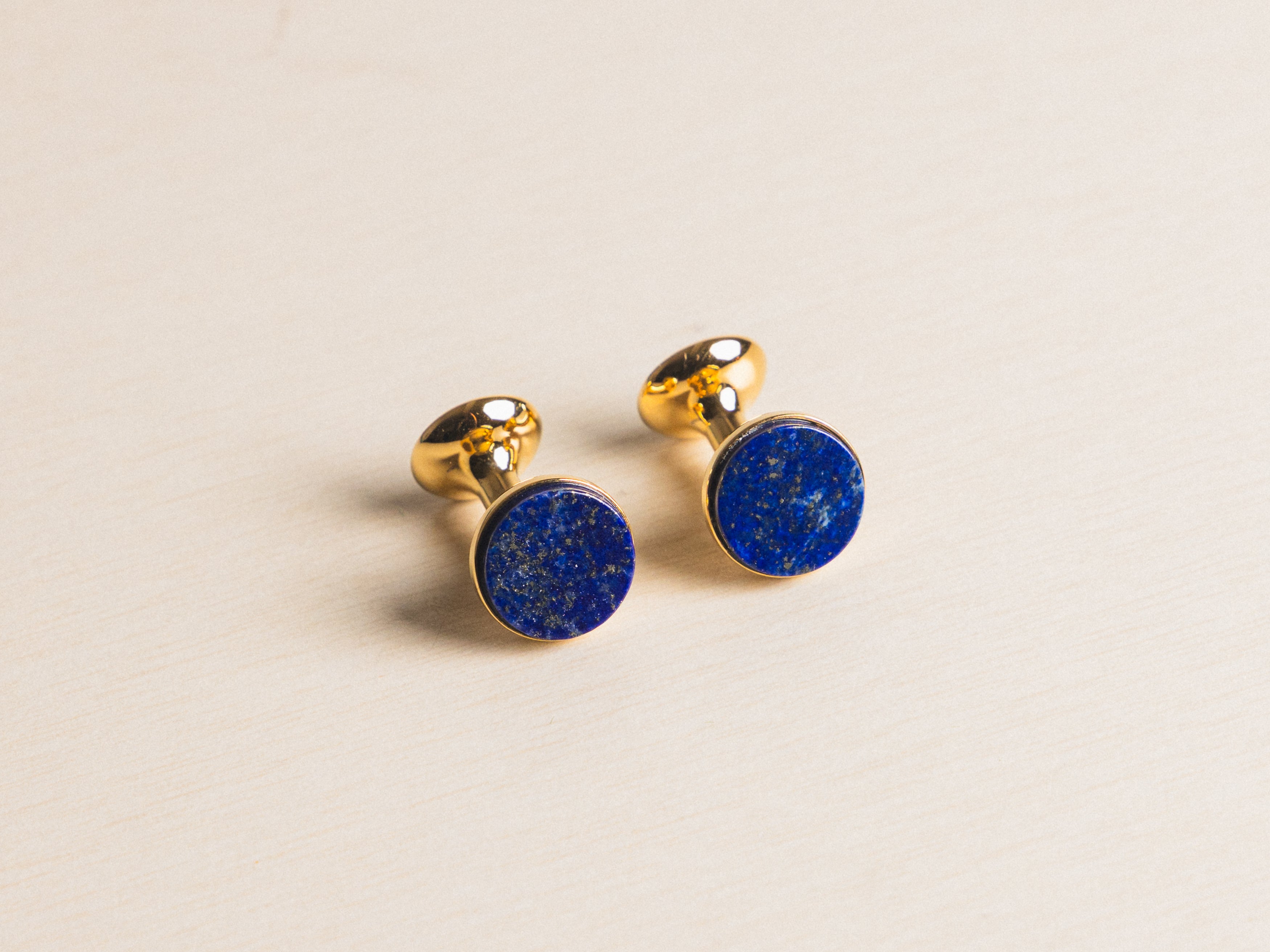 Lapis Lazuli Bow Gold Cufflinks
