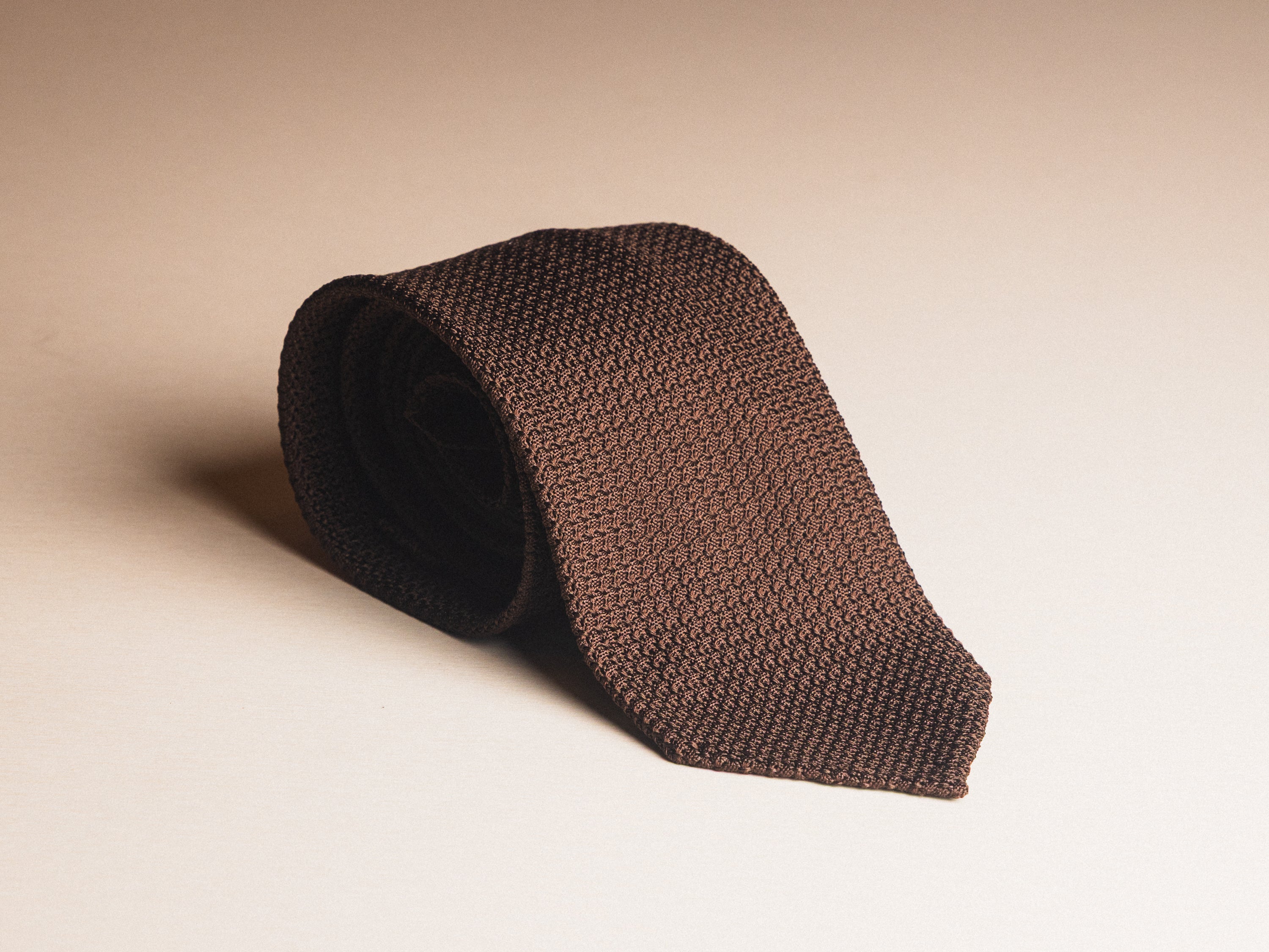Brown Grenadine Silk Tie
