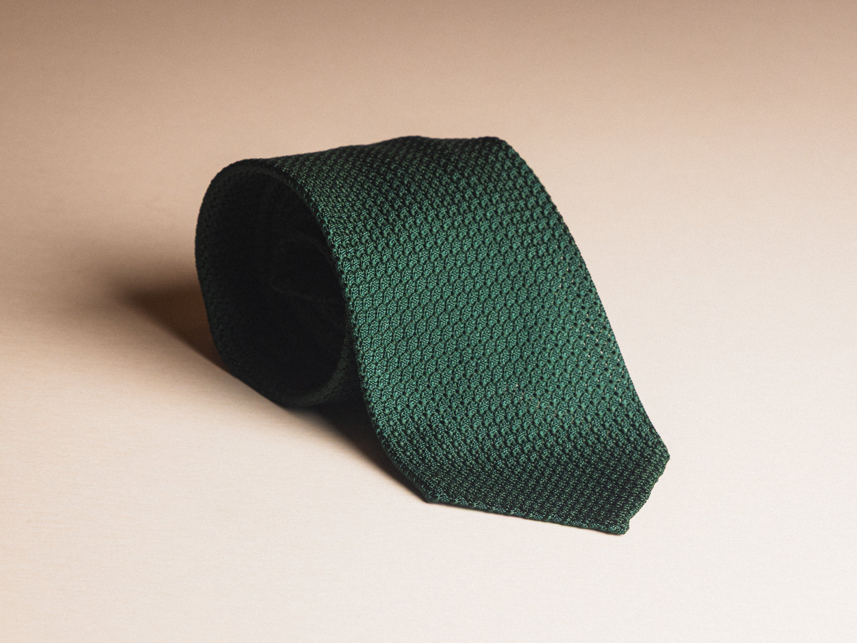 Emerald Green Grenadine Silk Tie