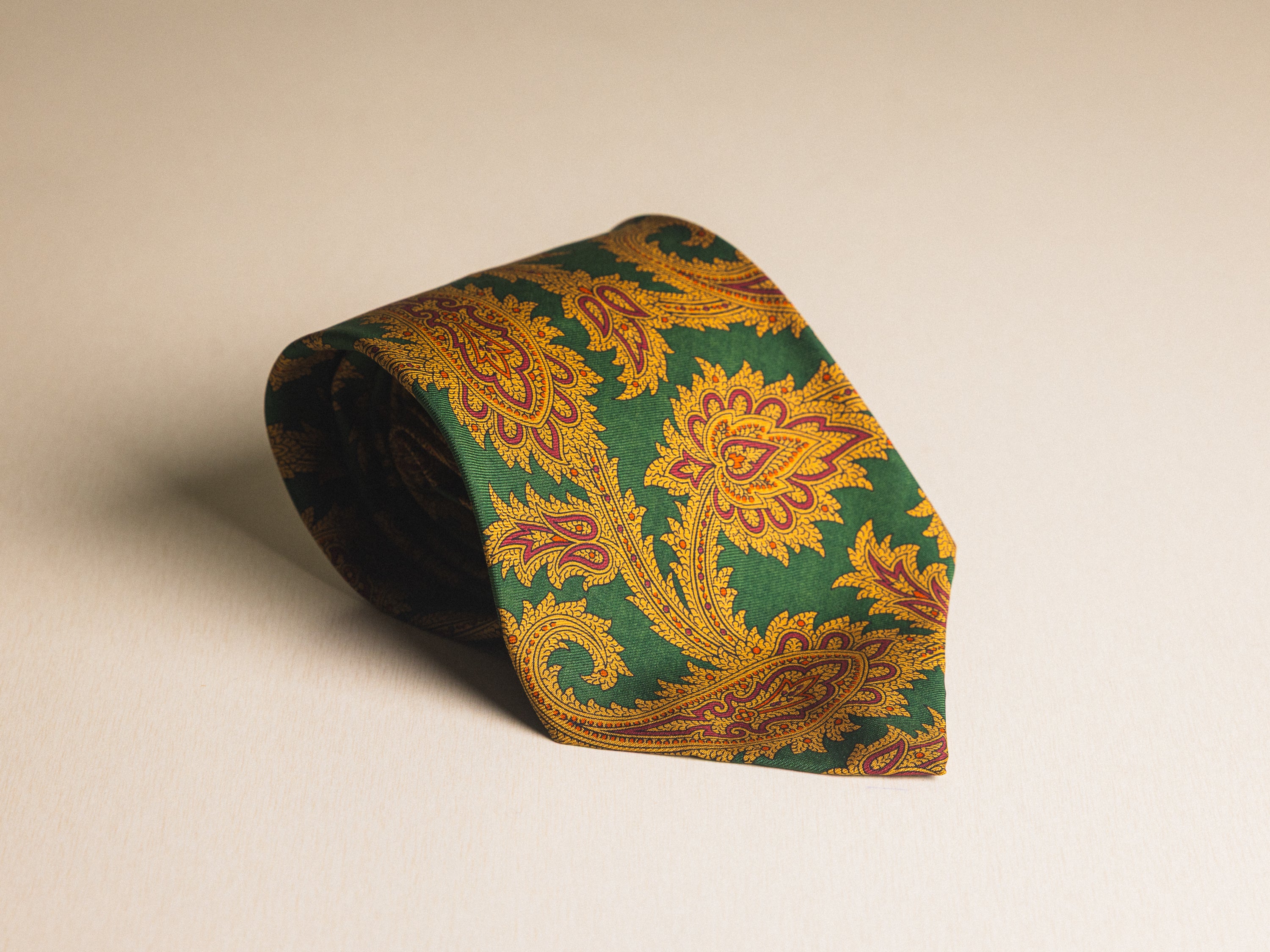 Ralph Lauren Green with Gold Paisley Tie