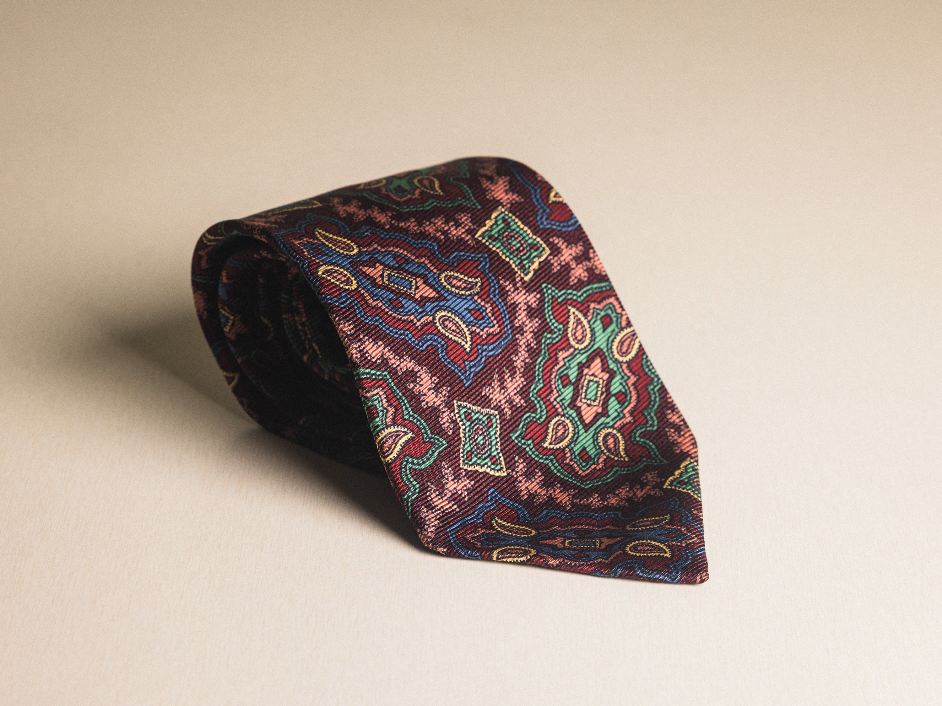 Ralph Lauren Purple with Blue and Green Jewel Tie