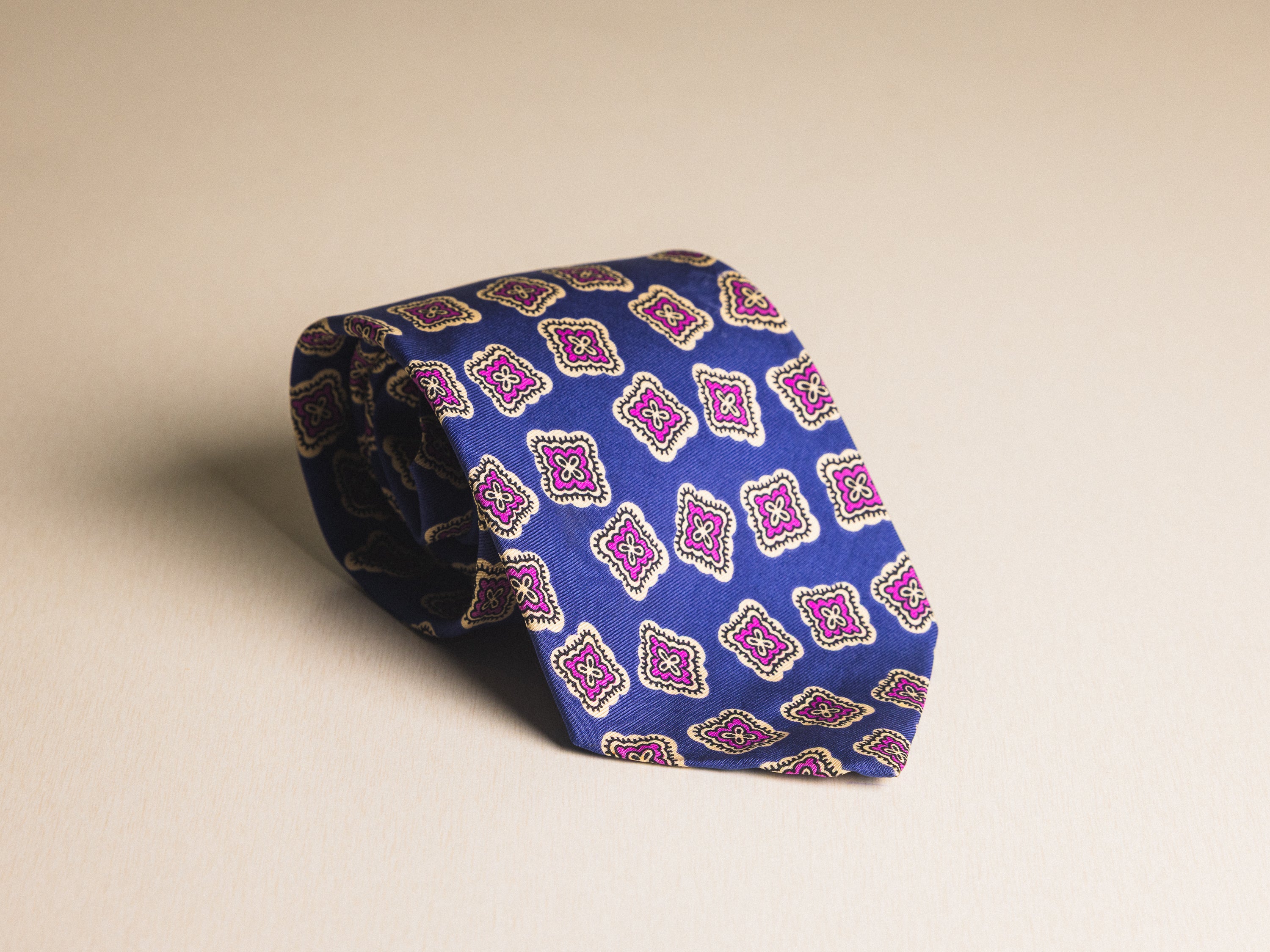 Ralph Lauren Blue with Pink Medallion Tie