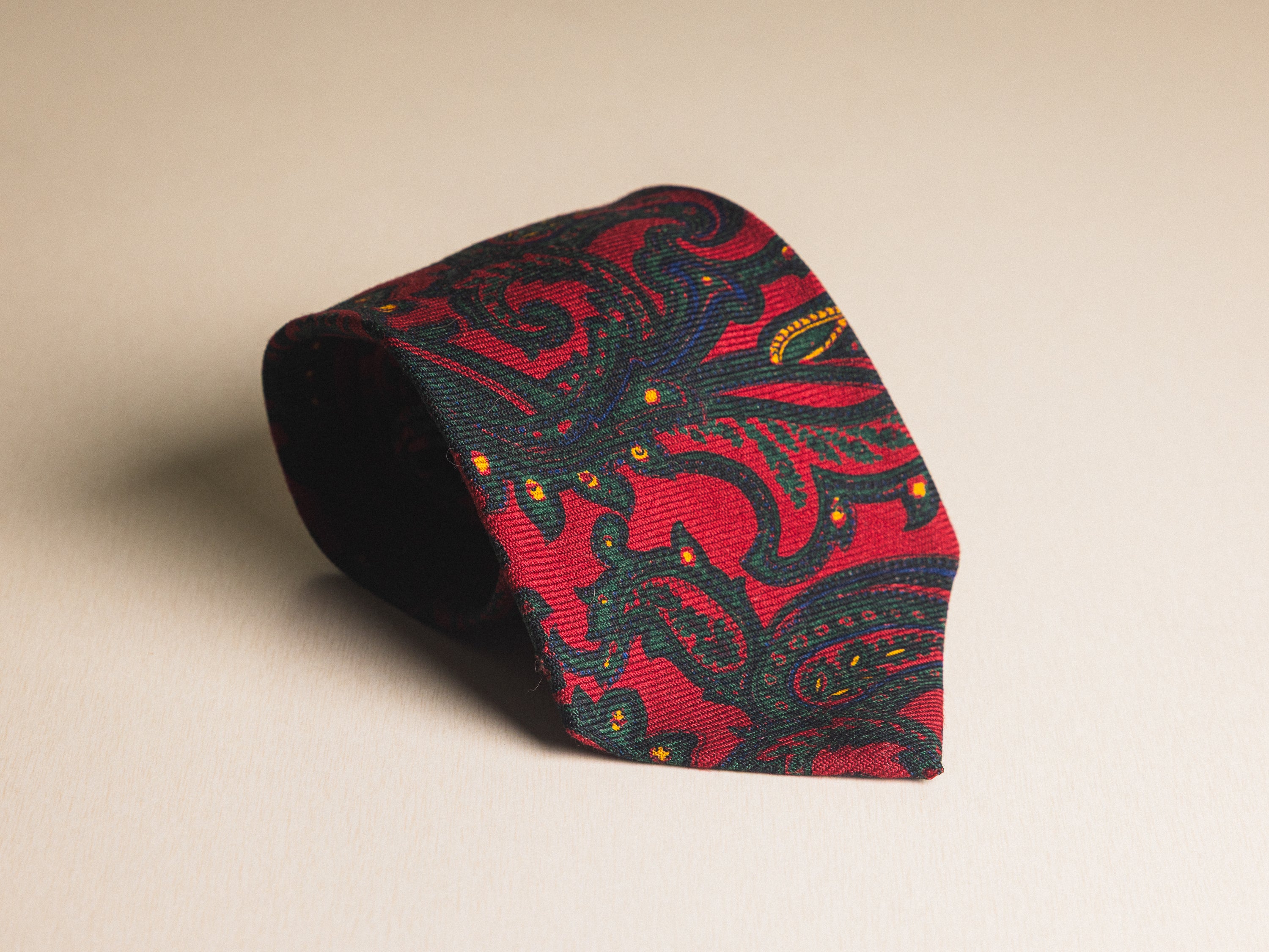 Ralph Lauren Red with Dark Green Paisley Tie