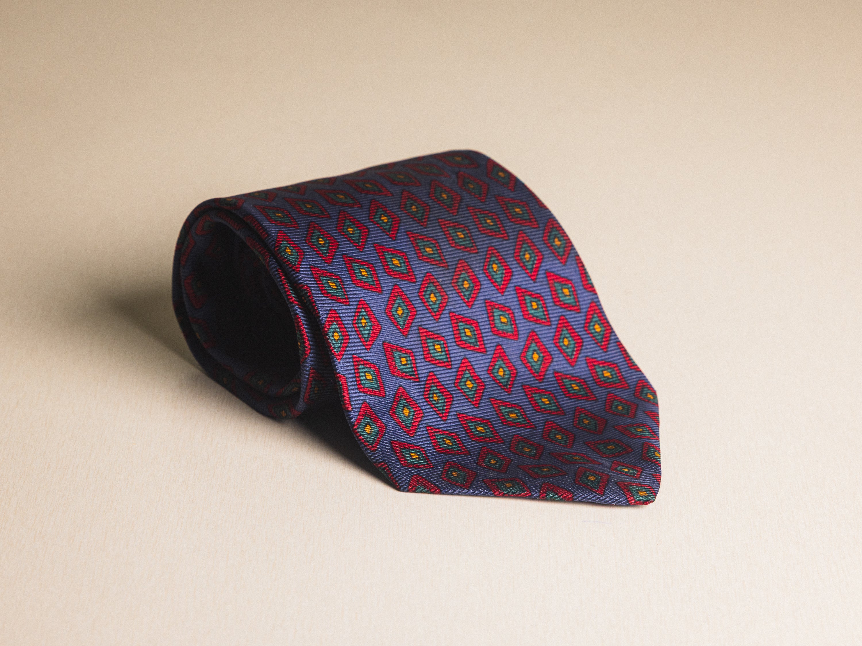 Ralph Lauren Blue with Red Diamond Pattern Tie