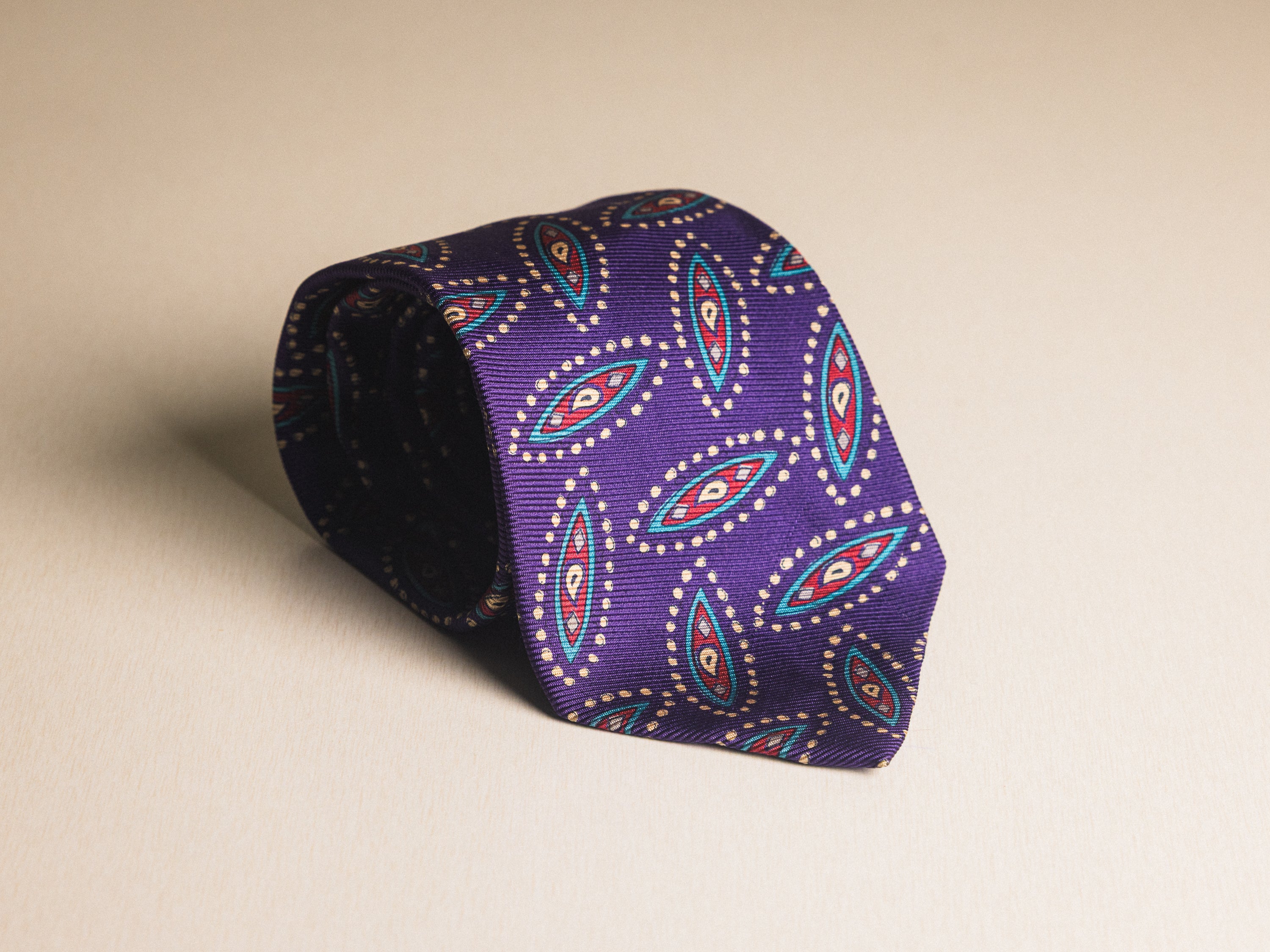 Ralph Lauren Purple Oval Medallion Tie