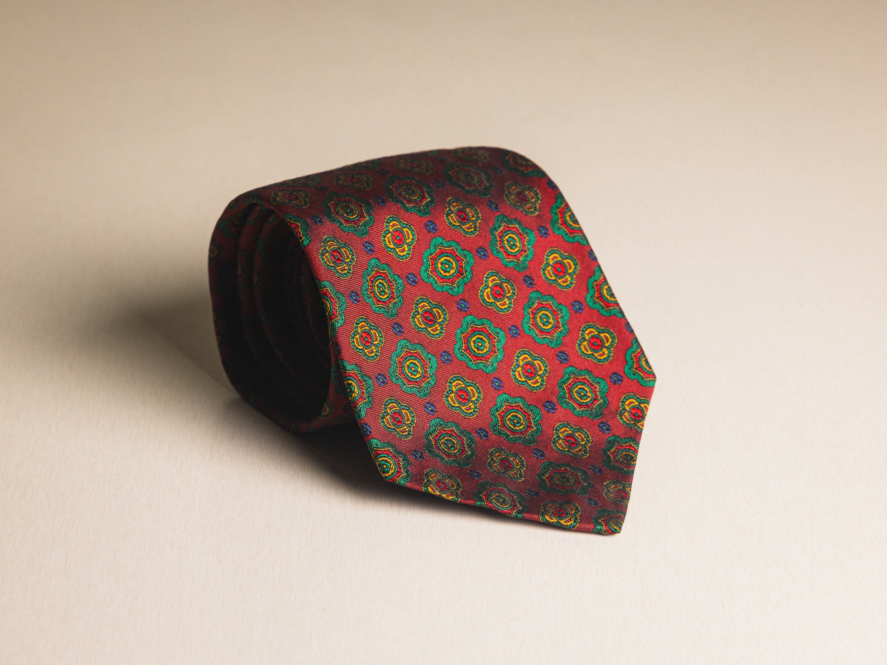 Ralph Lauren Red with Green Medallion Tie