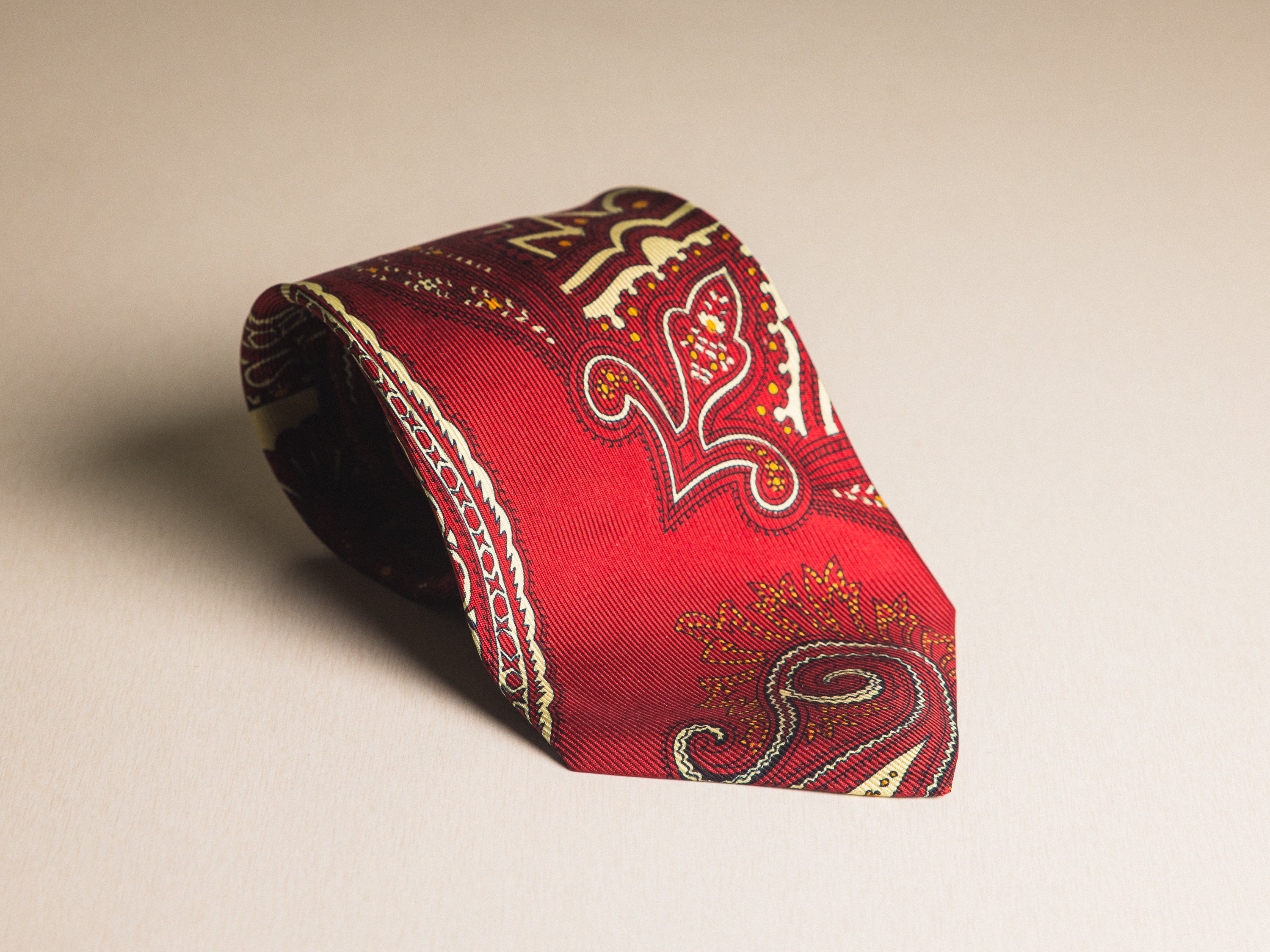 Ralph Lauren Red and Cream Paisley Tie