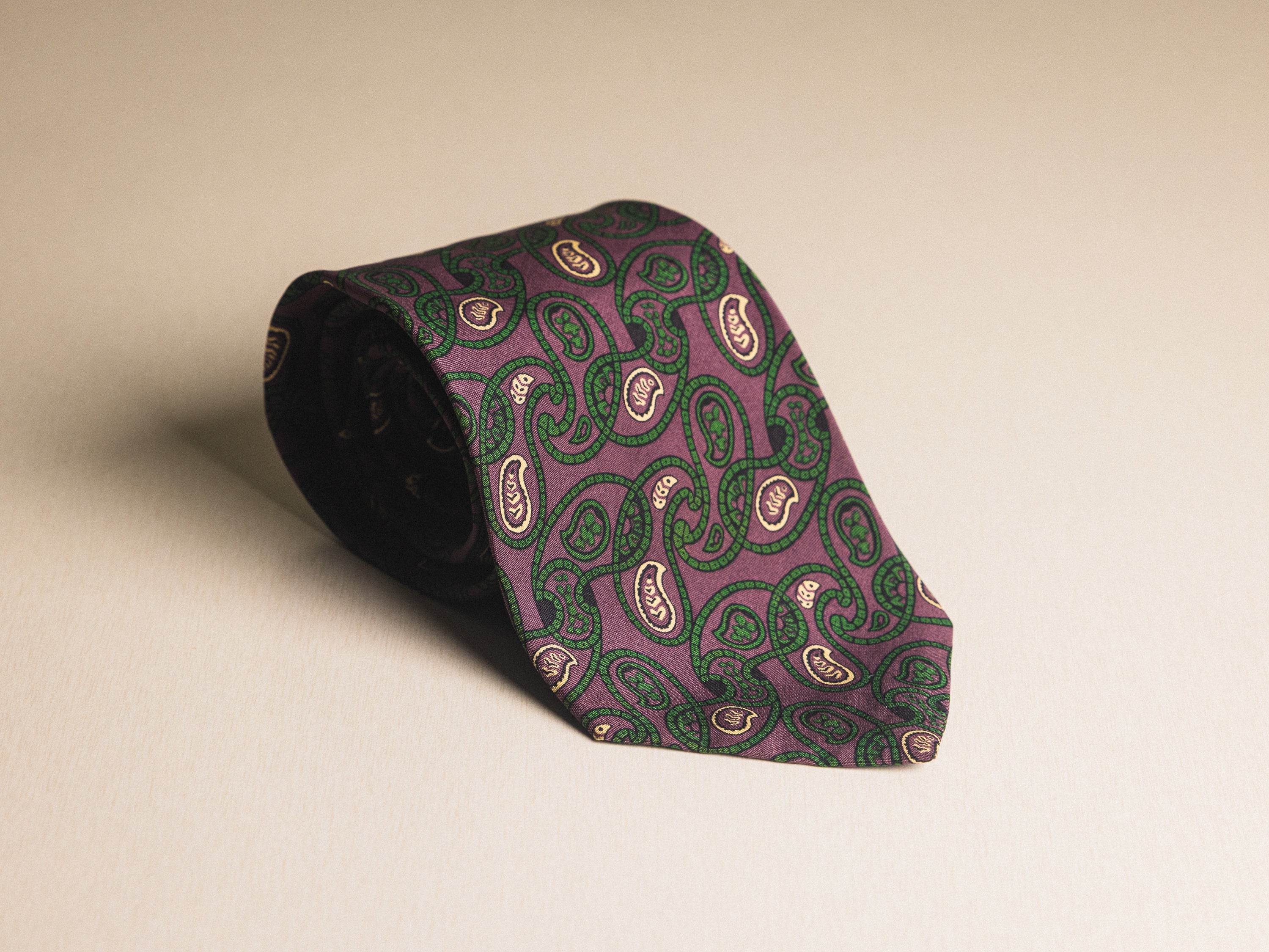 Ralph Lauren Purple with Green Paisley Tie