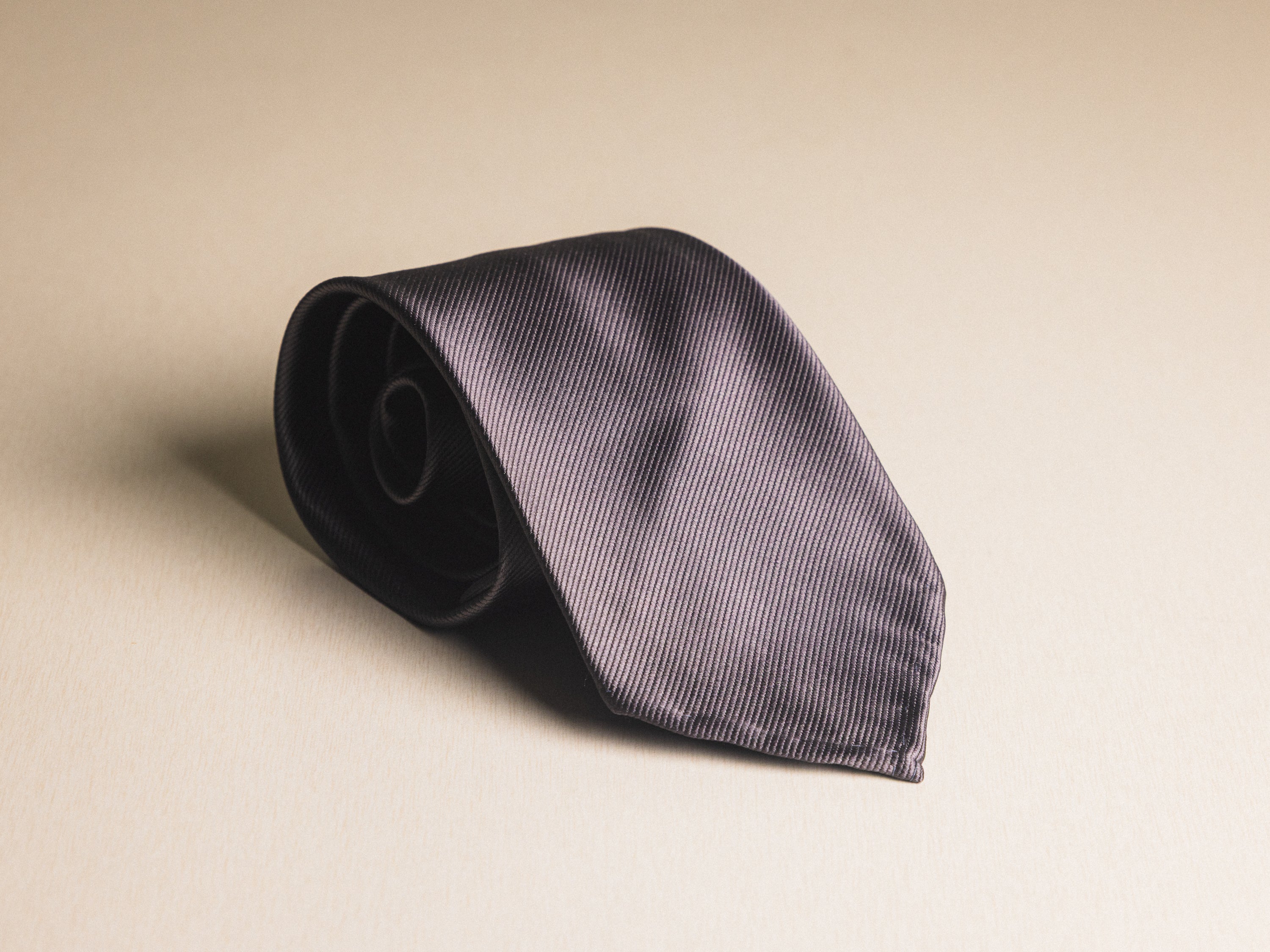 dark grey silk tie