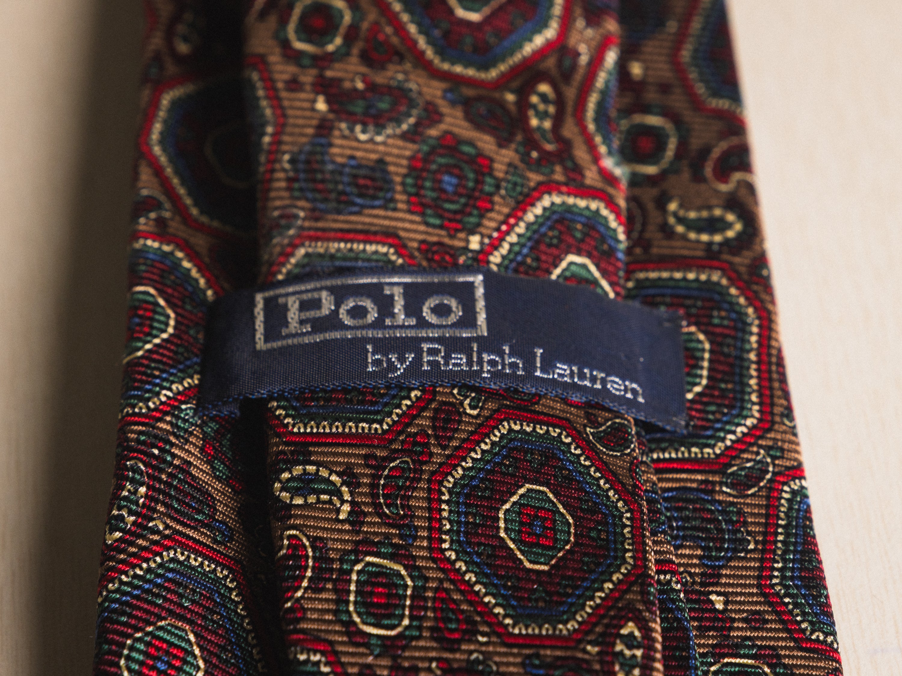 Ralph Lauren Brown with Burgundy Medallion Tie