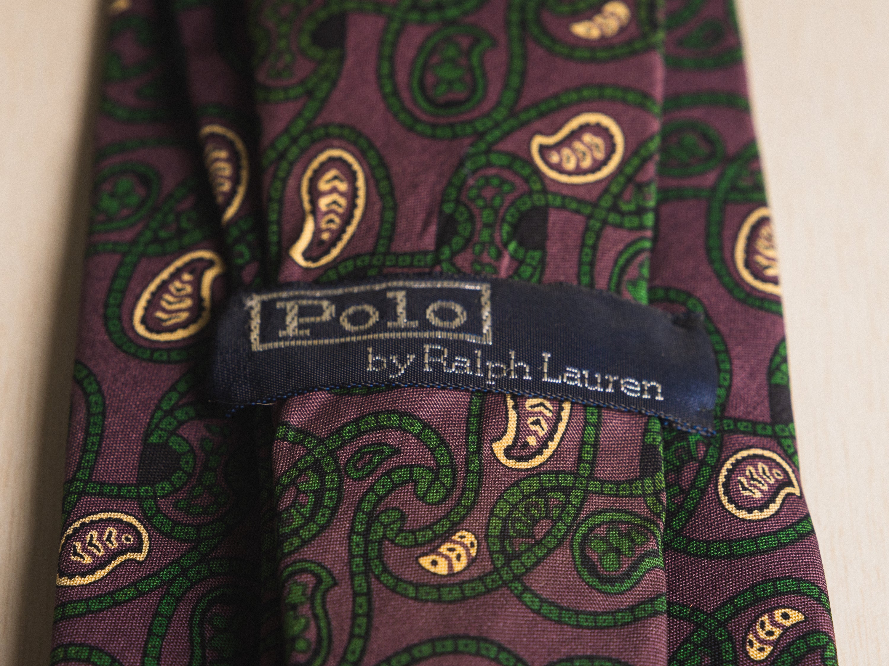 Ralph Lauren Purple with Green Paisley Tie