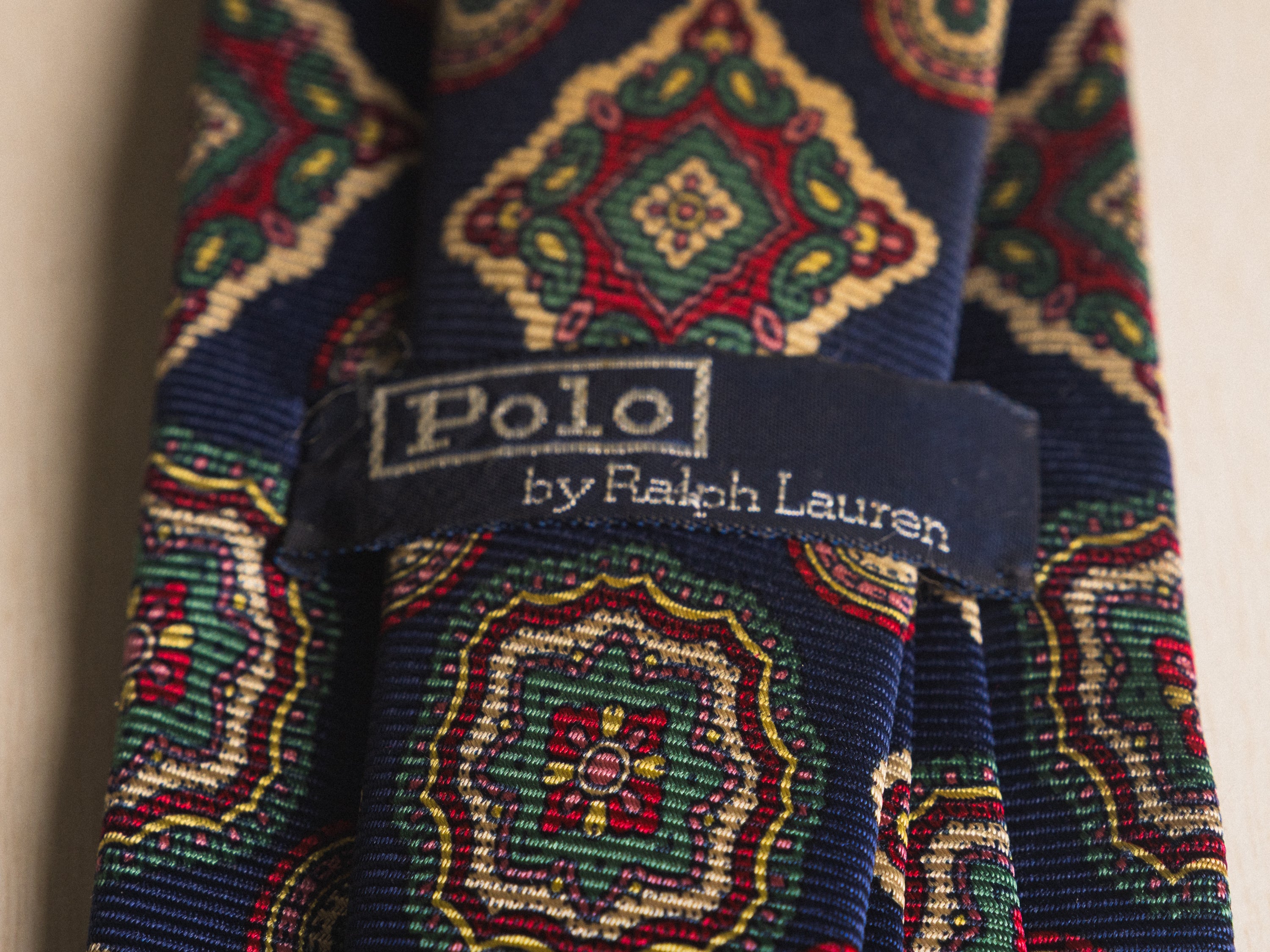 Ralph Lauren Blue with Jewel and Coin Medallion Tie