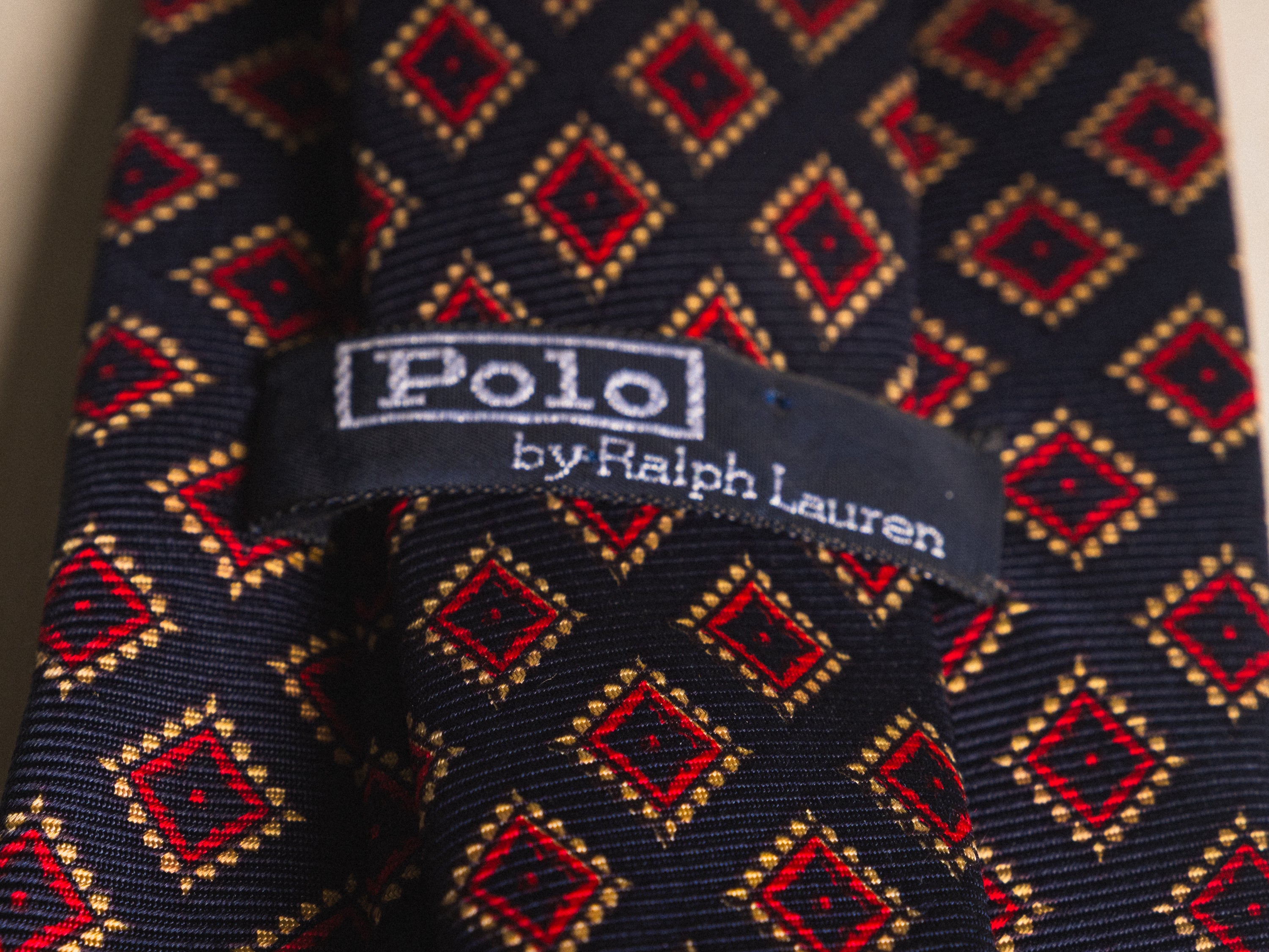 Ralph Lauren Navy with Red Diamond Tie