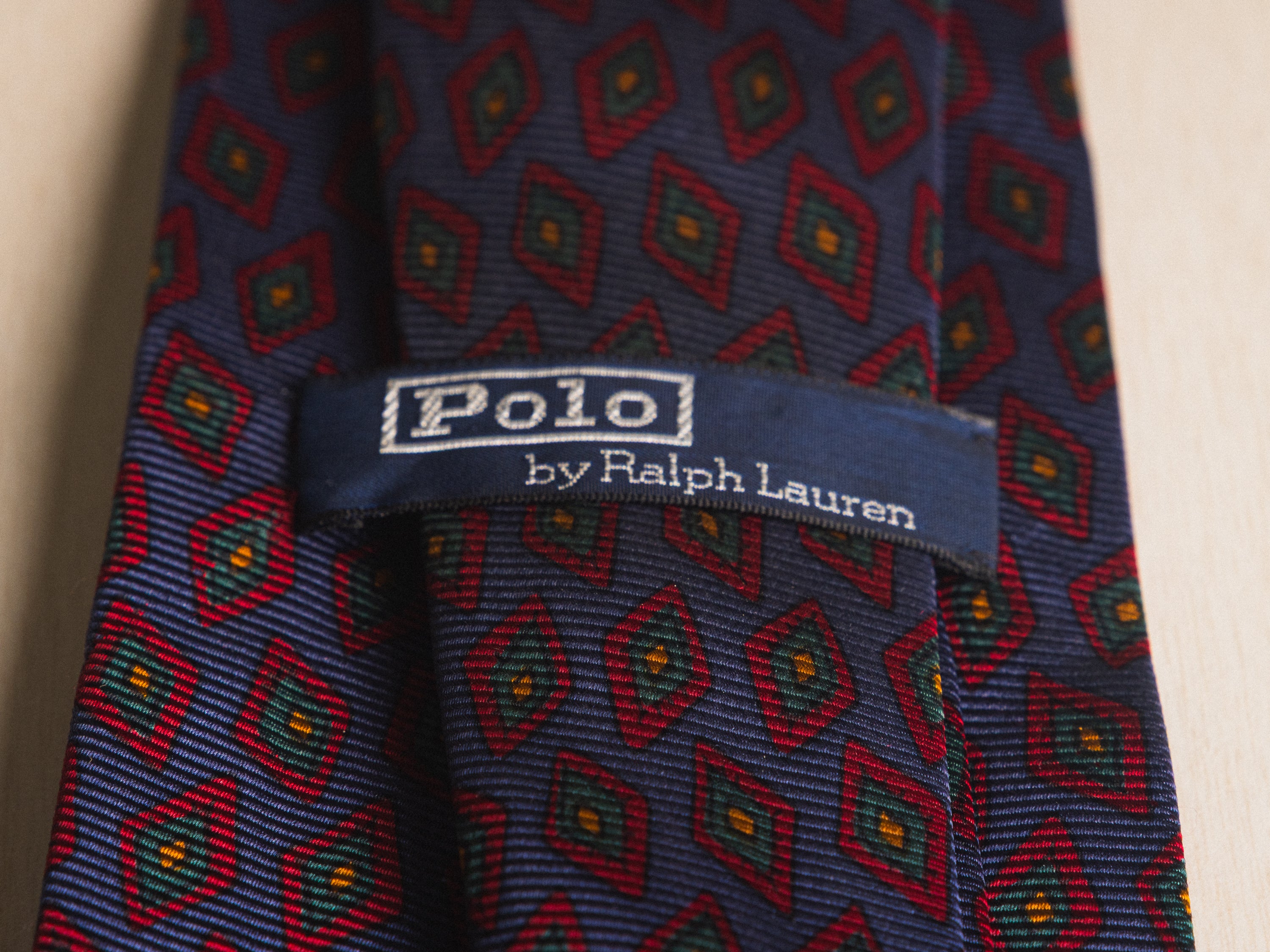 Ralph Lauren Blue with Red Diamond Pattern Tie