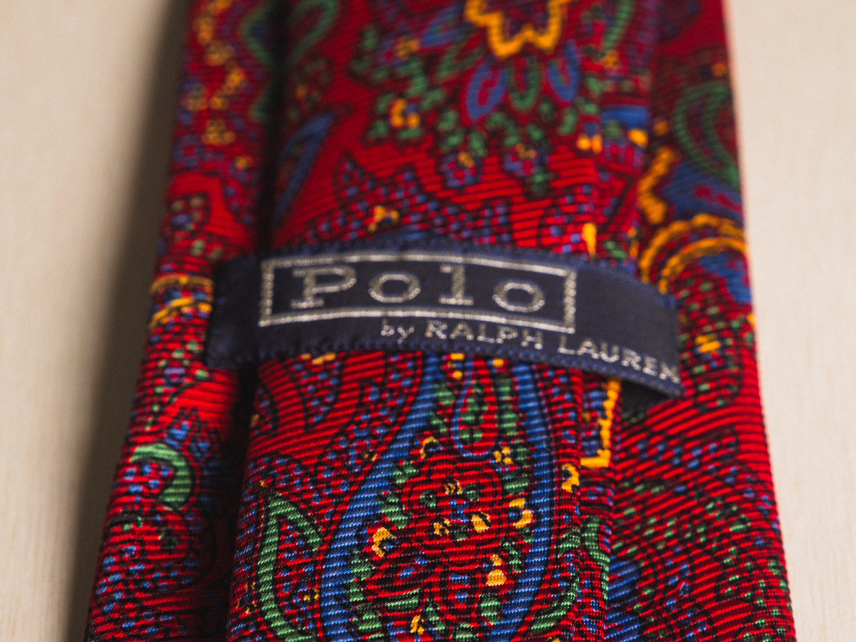 Ralph Lauren Red with Red and Blue Paisley Tie