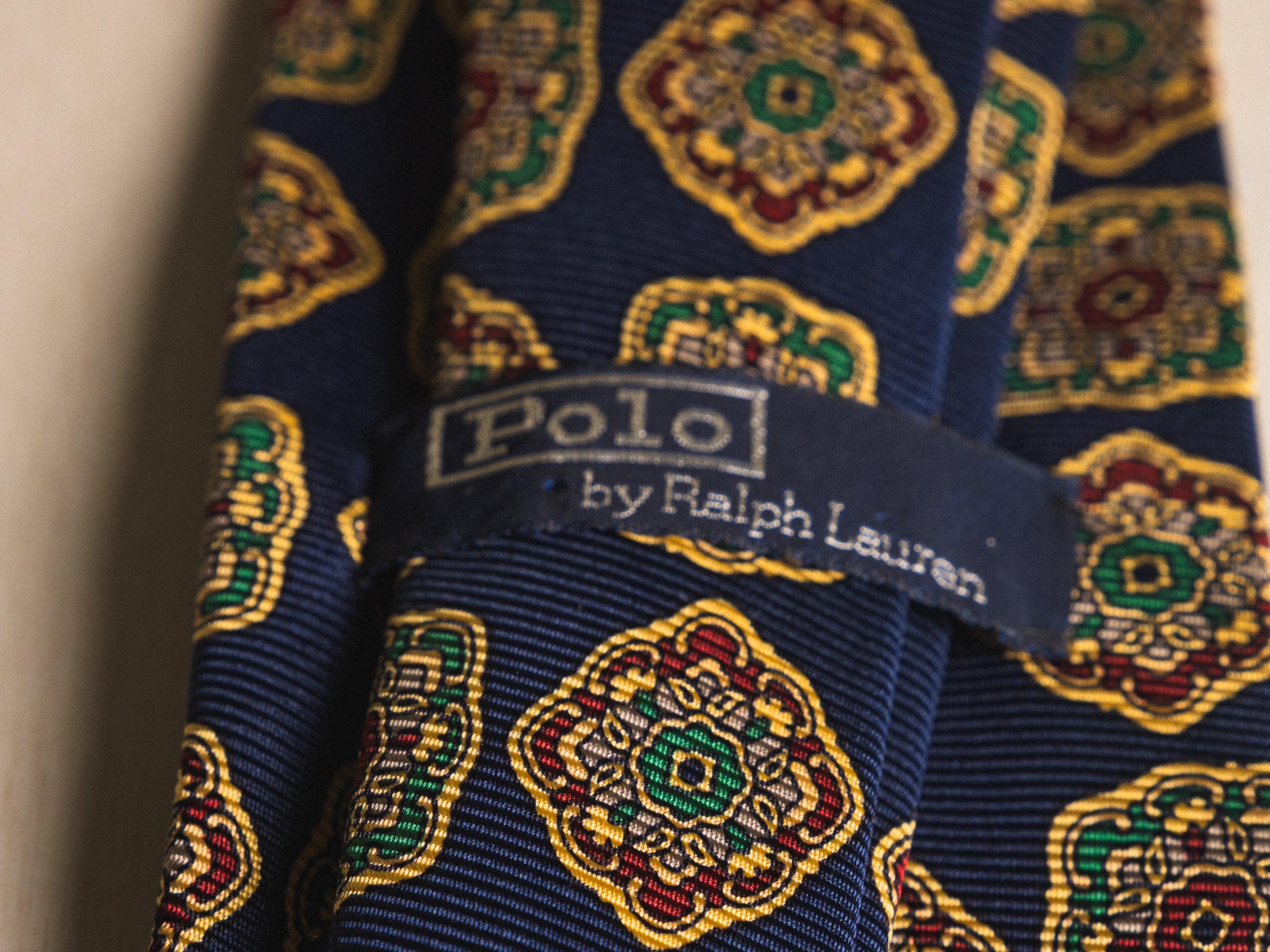 Ralph Lauren Blue with Beige Medallion Tie