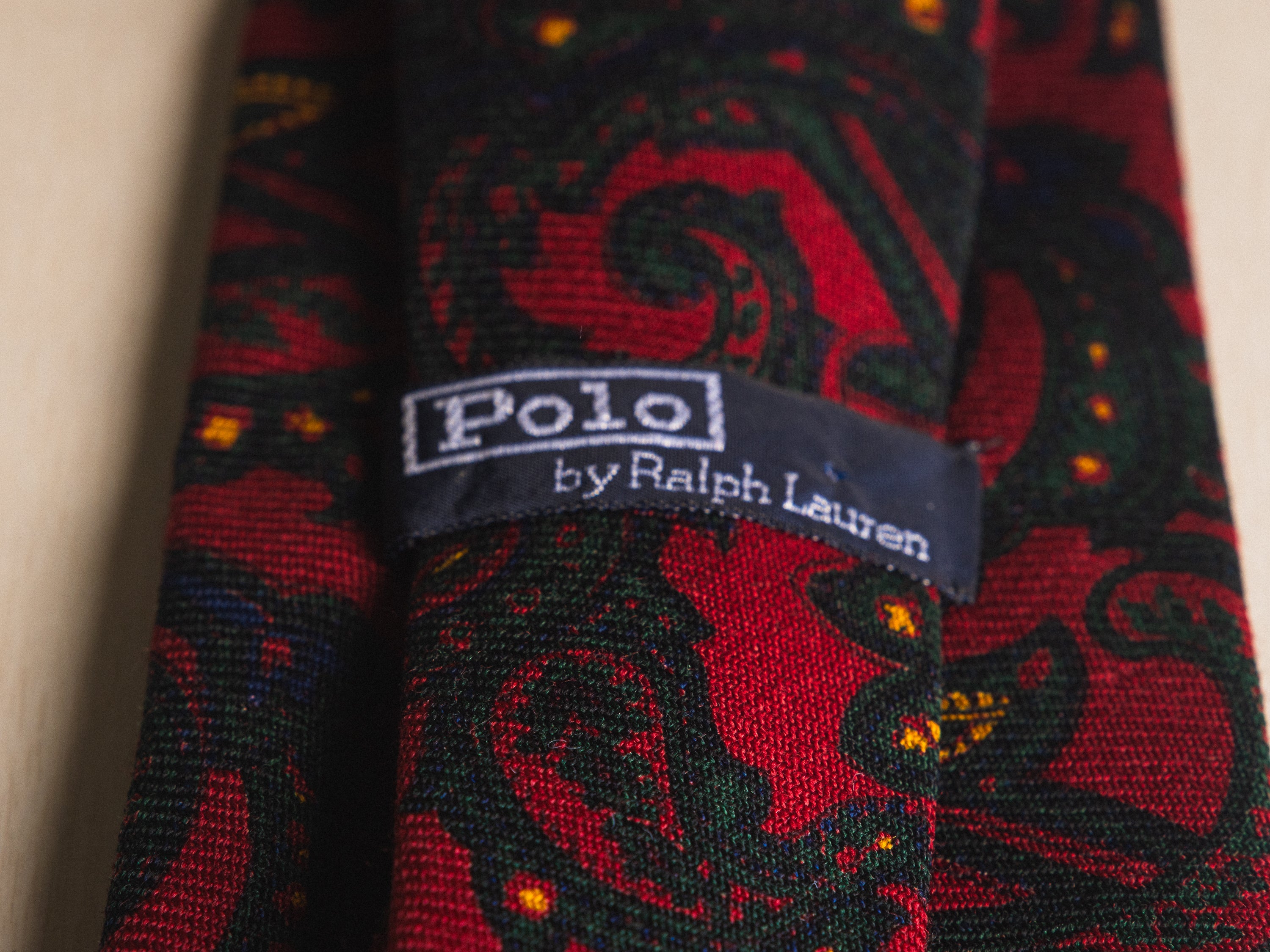 Ralph Lauren Red with Dark Green Paisley Tie