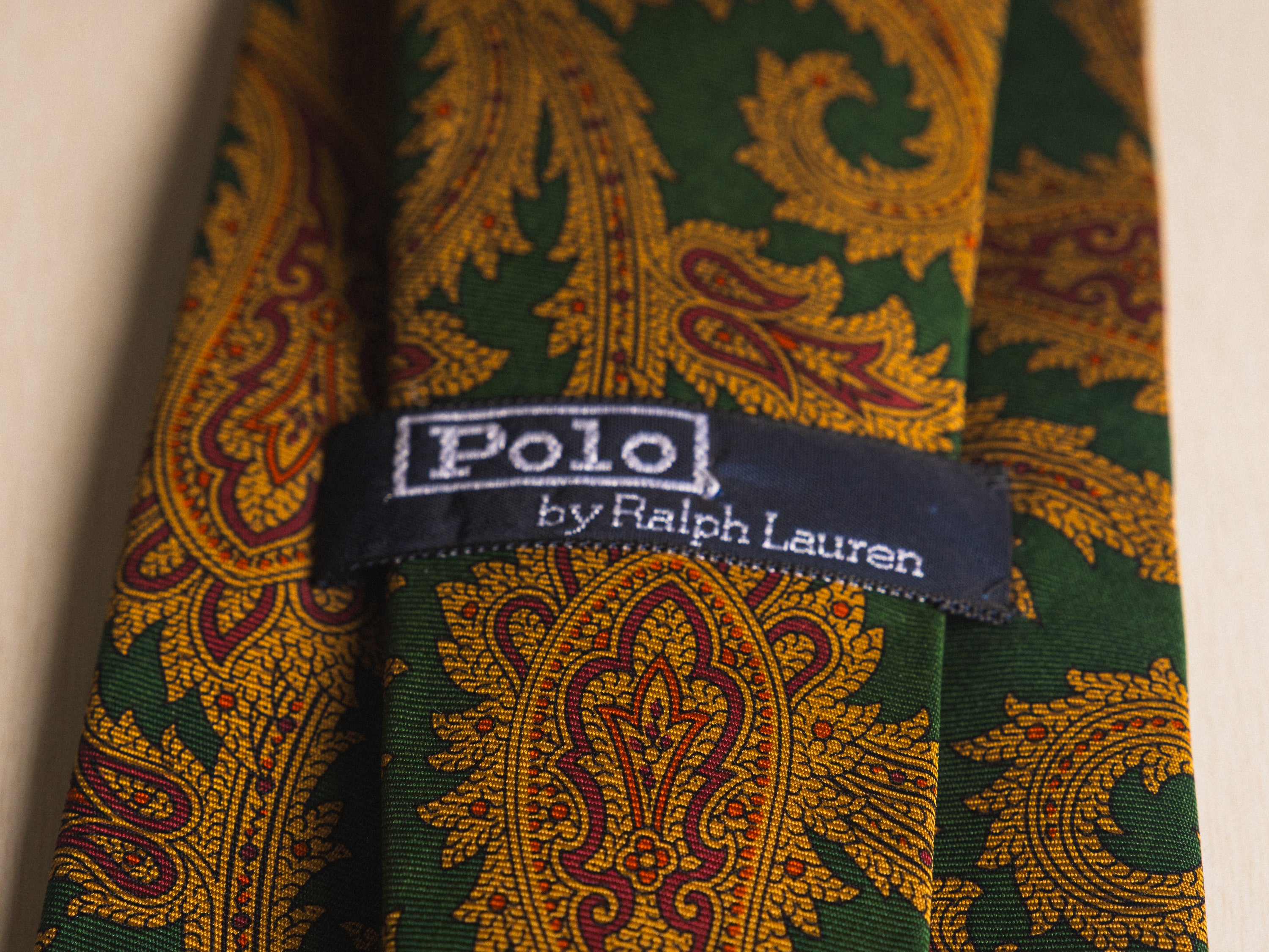 Ralph Lauren Green with Gold Paisley Tie