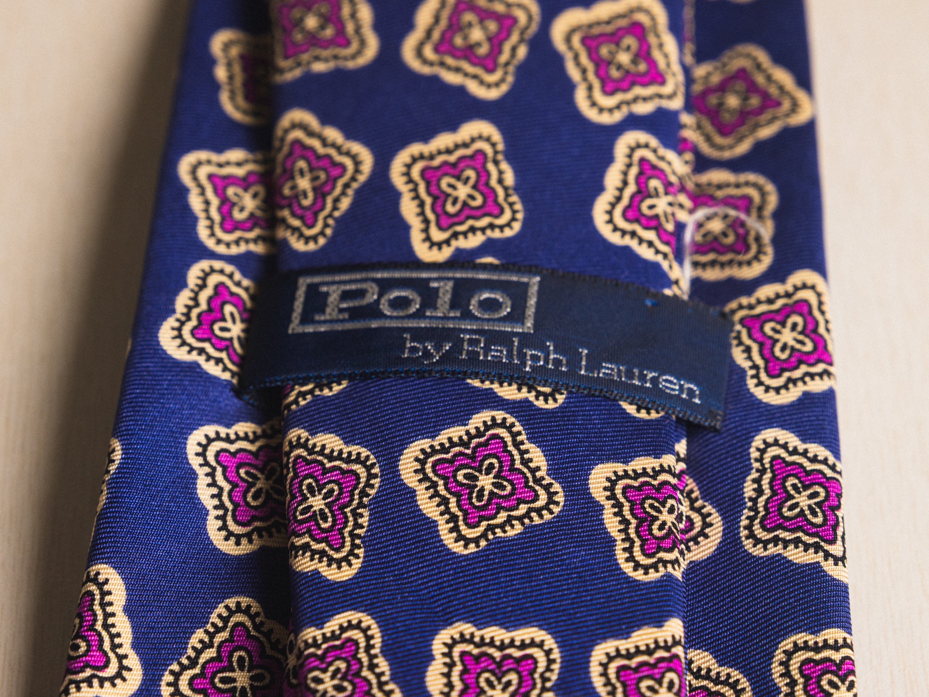 Ralph Lauren Blue with Pink Medallion Tie