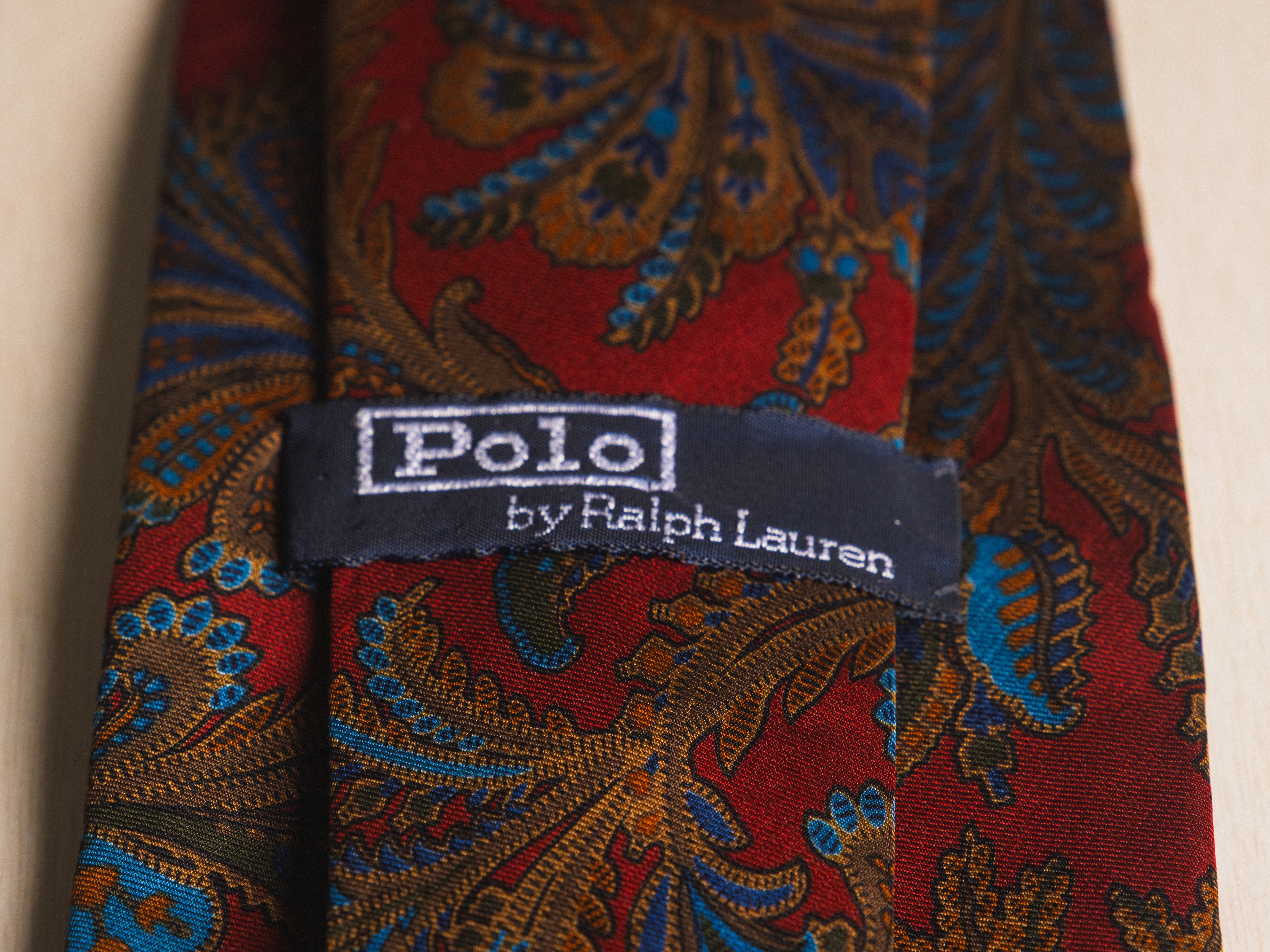 Ralph Lauren Red with Gold and Light Blue Floral Tie