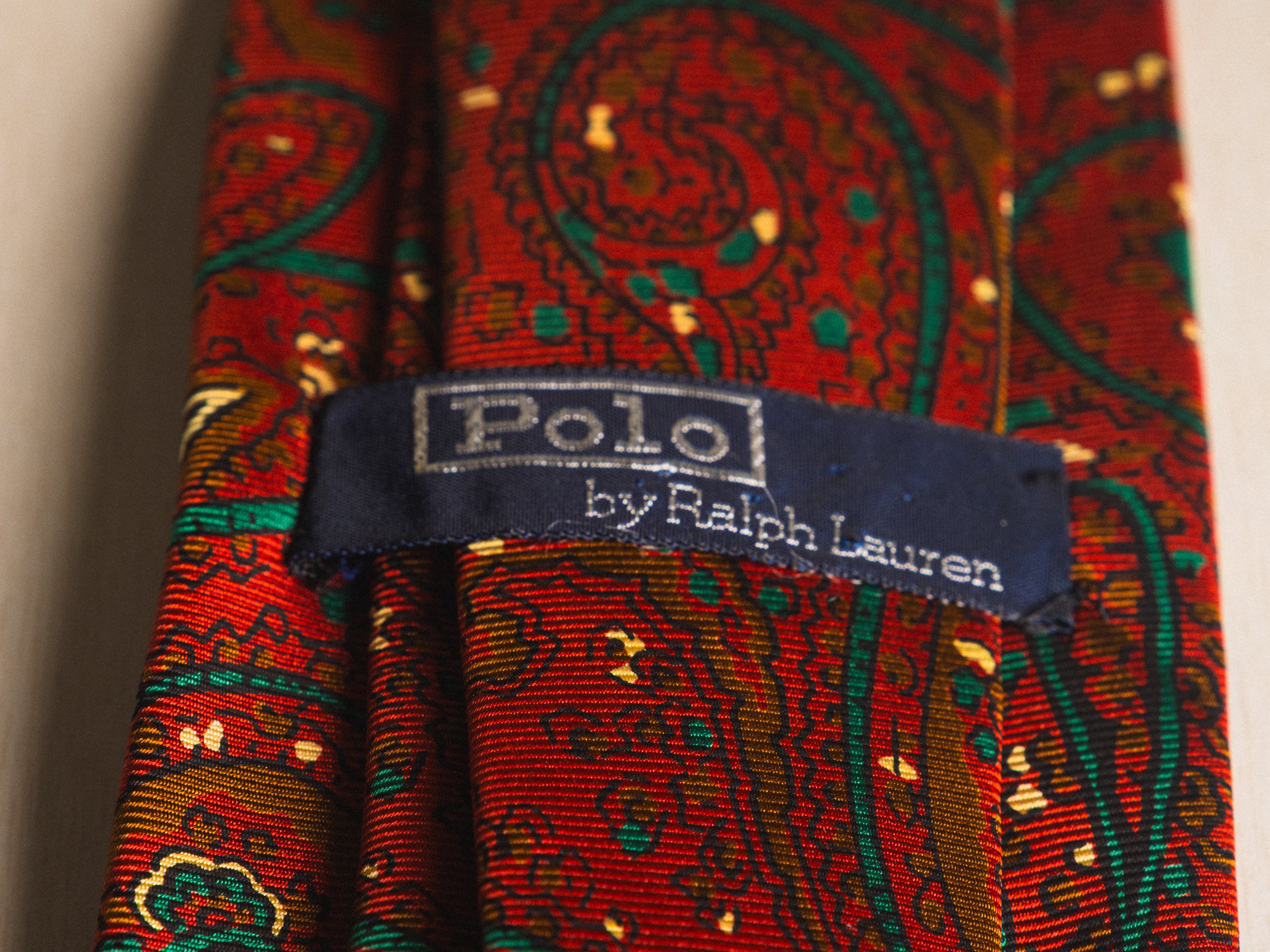 Ralph Lauren Dark Orange with Green Paisley Tie