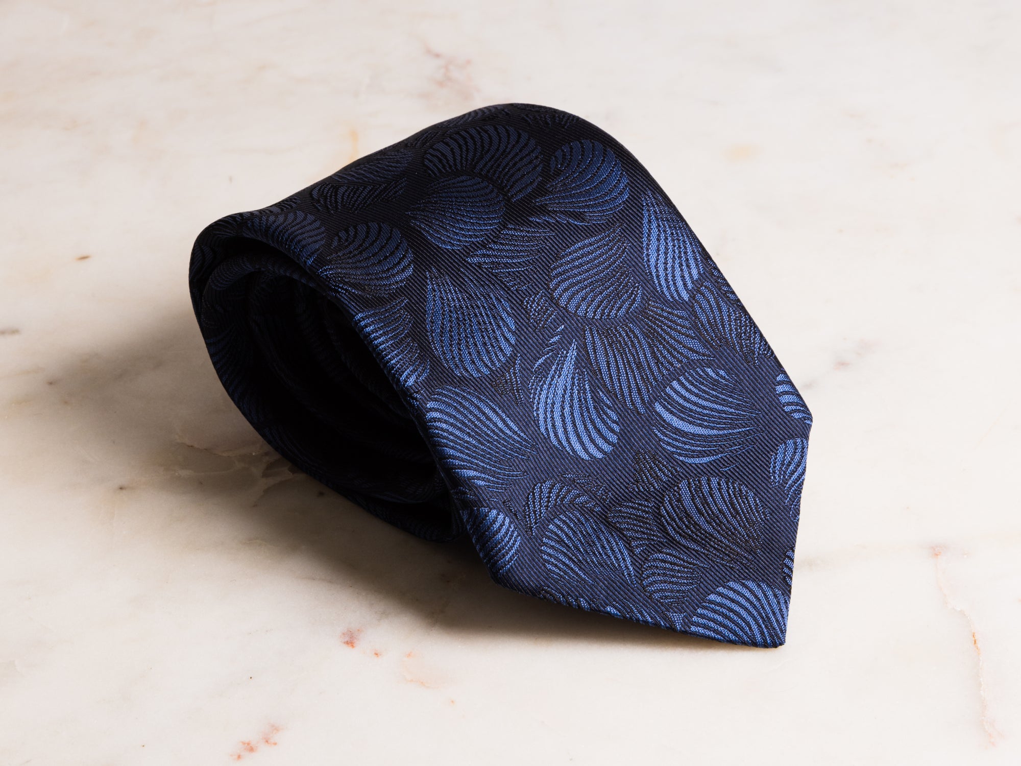 Indigo Leaf Jacquard Tie