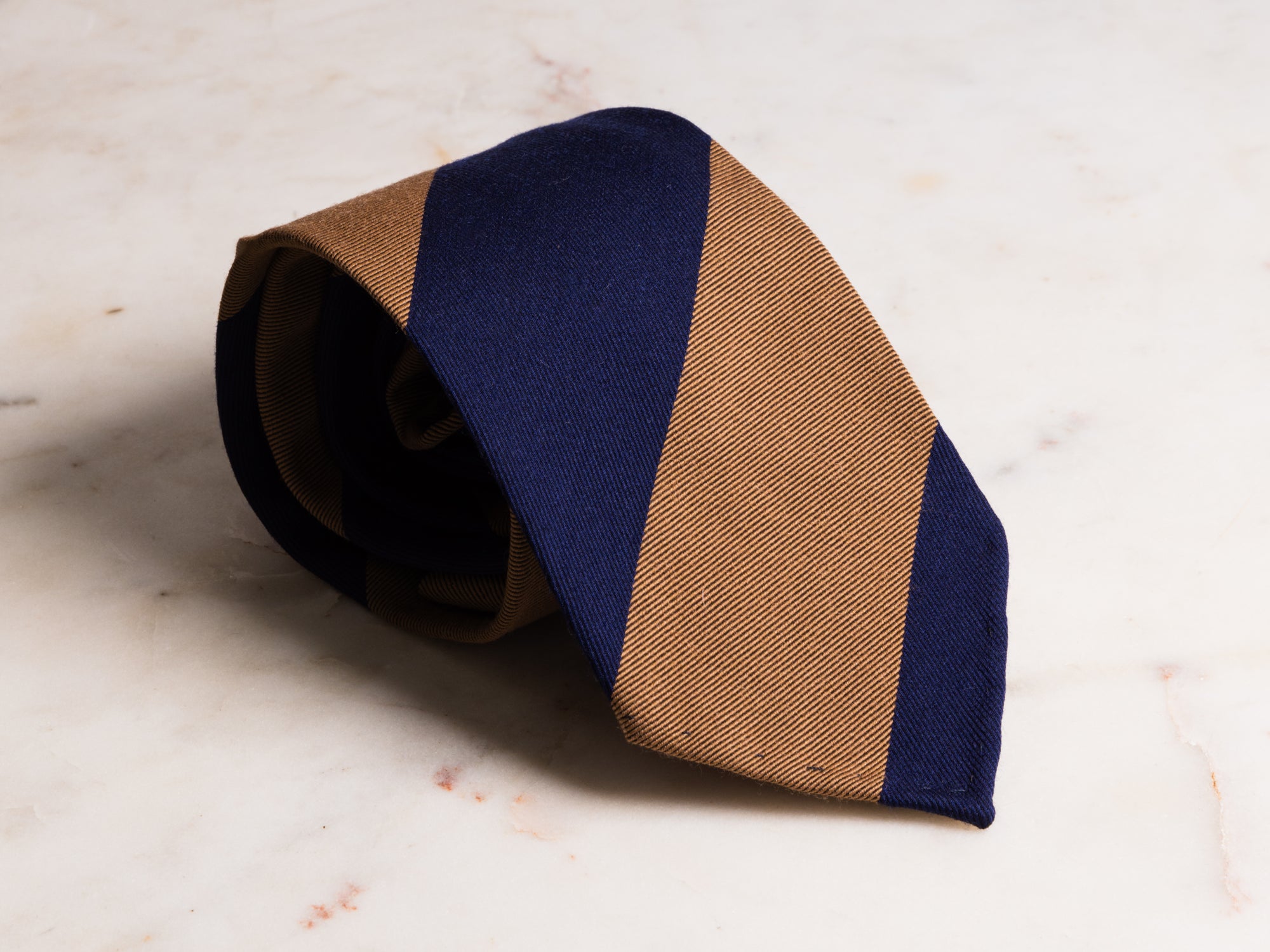 Navy/Tan Rep Stripe Tie