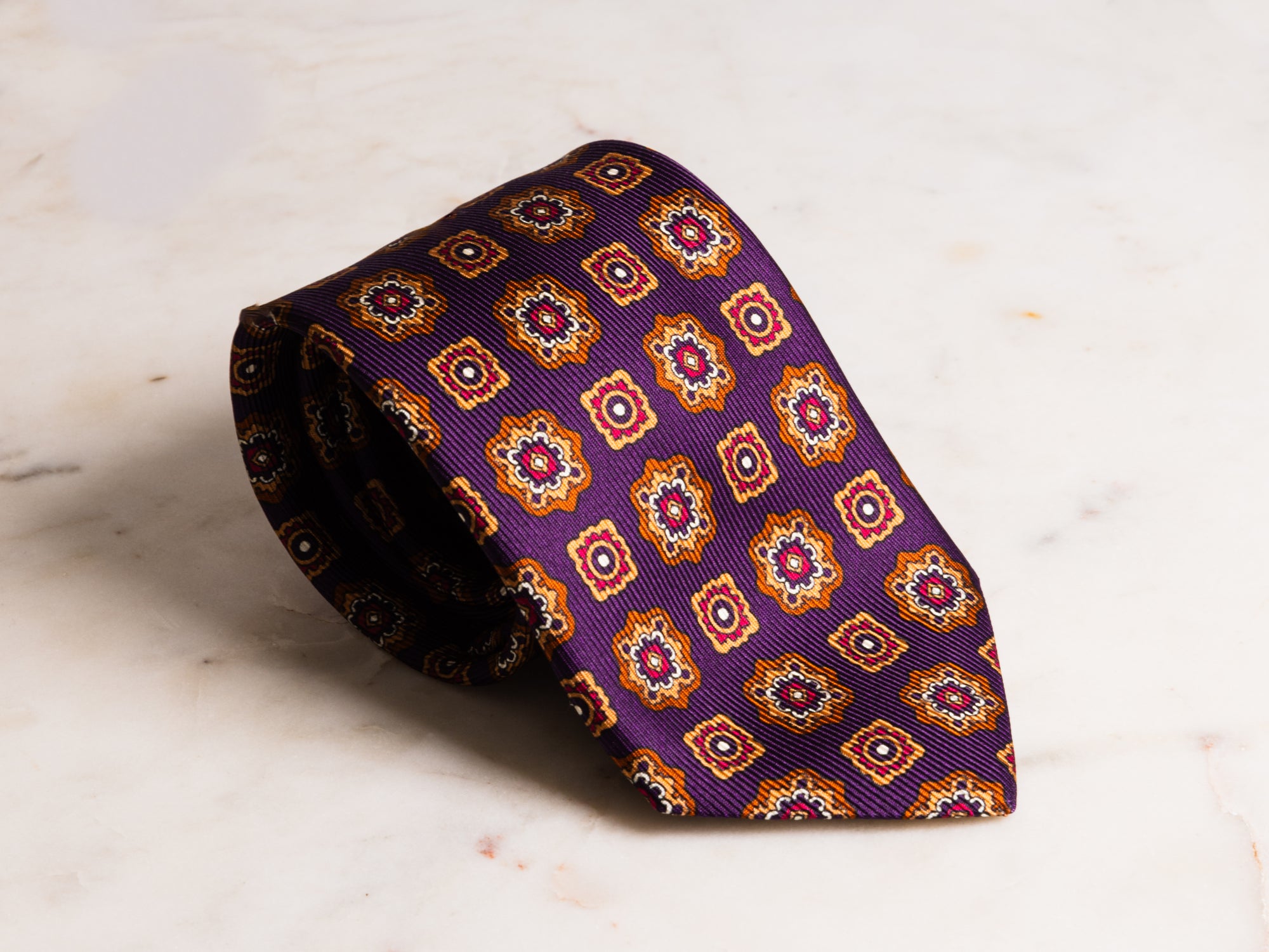 Grape/Gold Medallion Tie