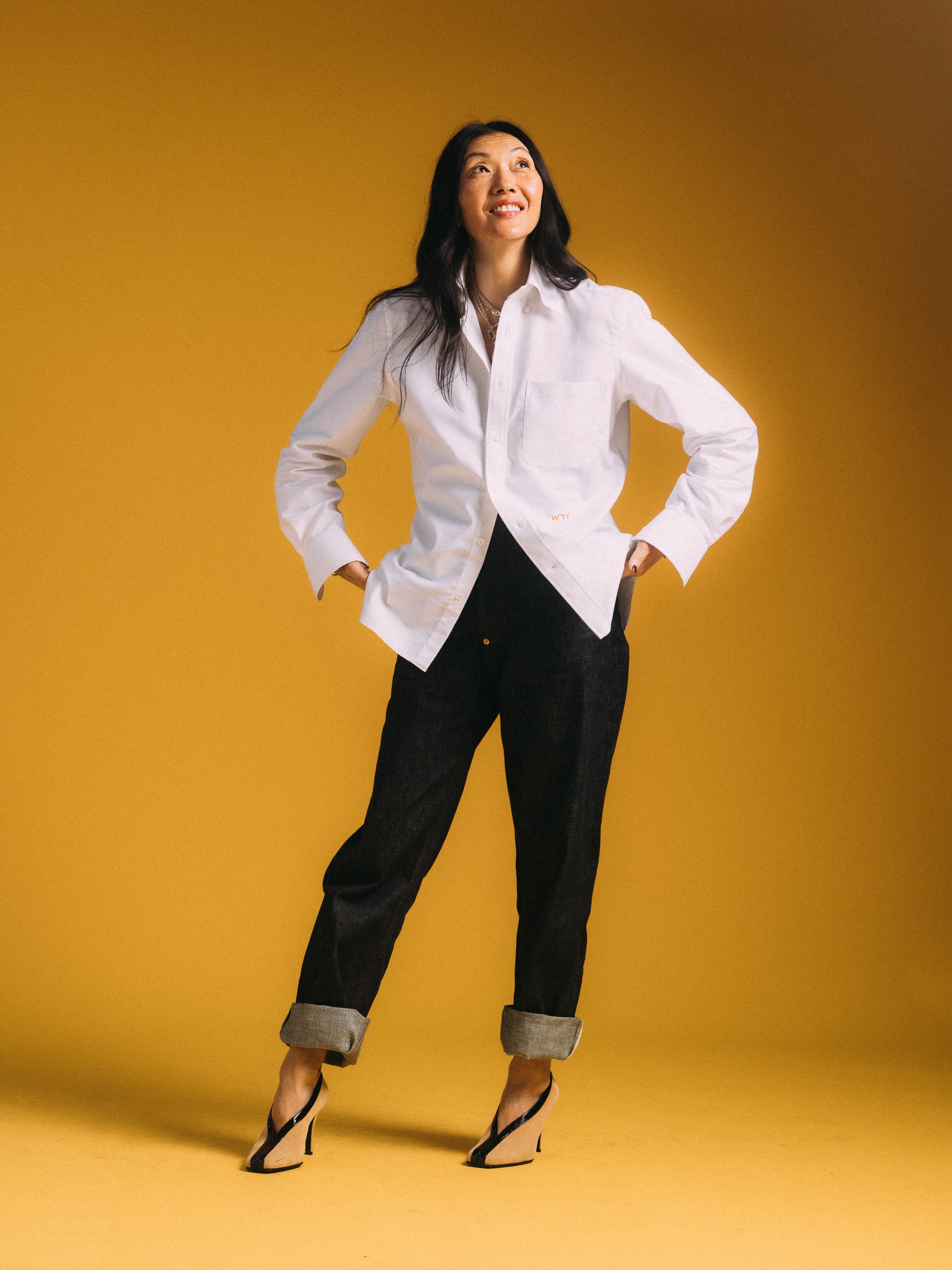 "The Meredith" Oversized White Oxford Button Down Shirt
