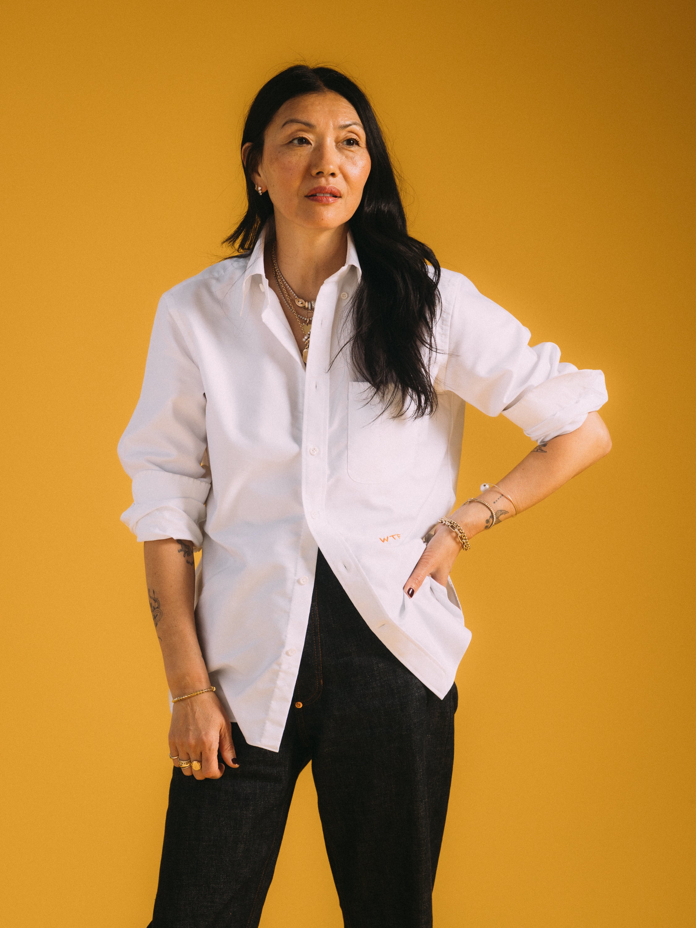 "The Meredith" Oversized White Oxford Button Down Shirt