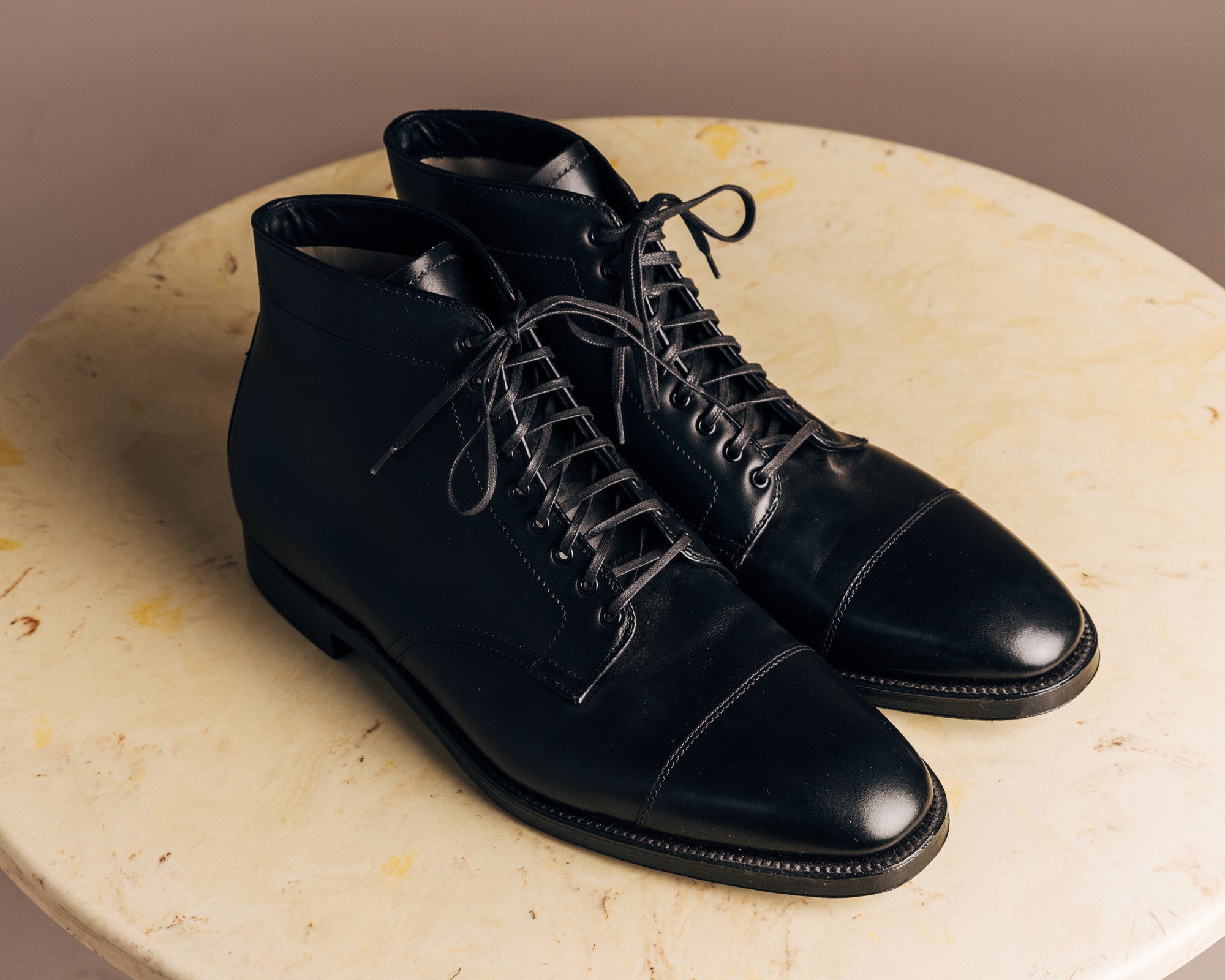 Alden - Black Straight Tip Boot