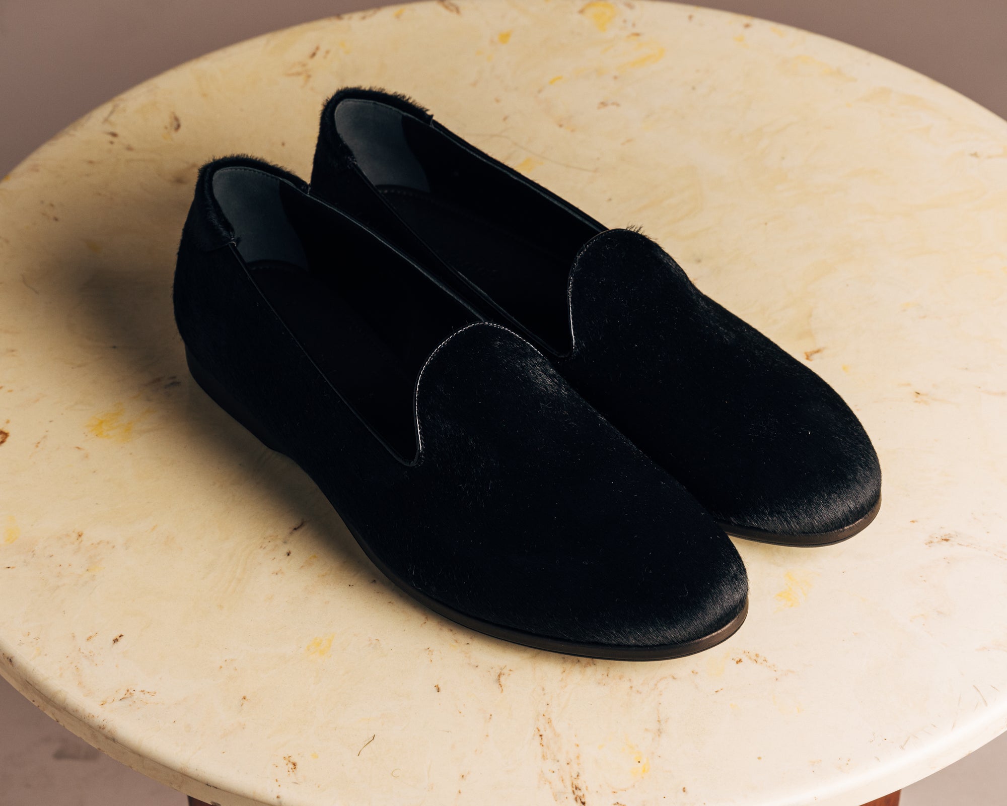 Augie Type - P | Black Ponyhair Tuxedo Loafer