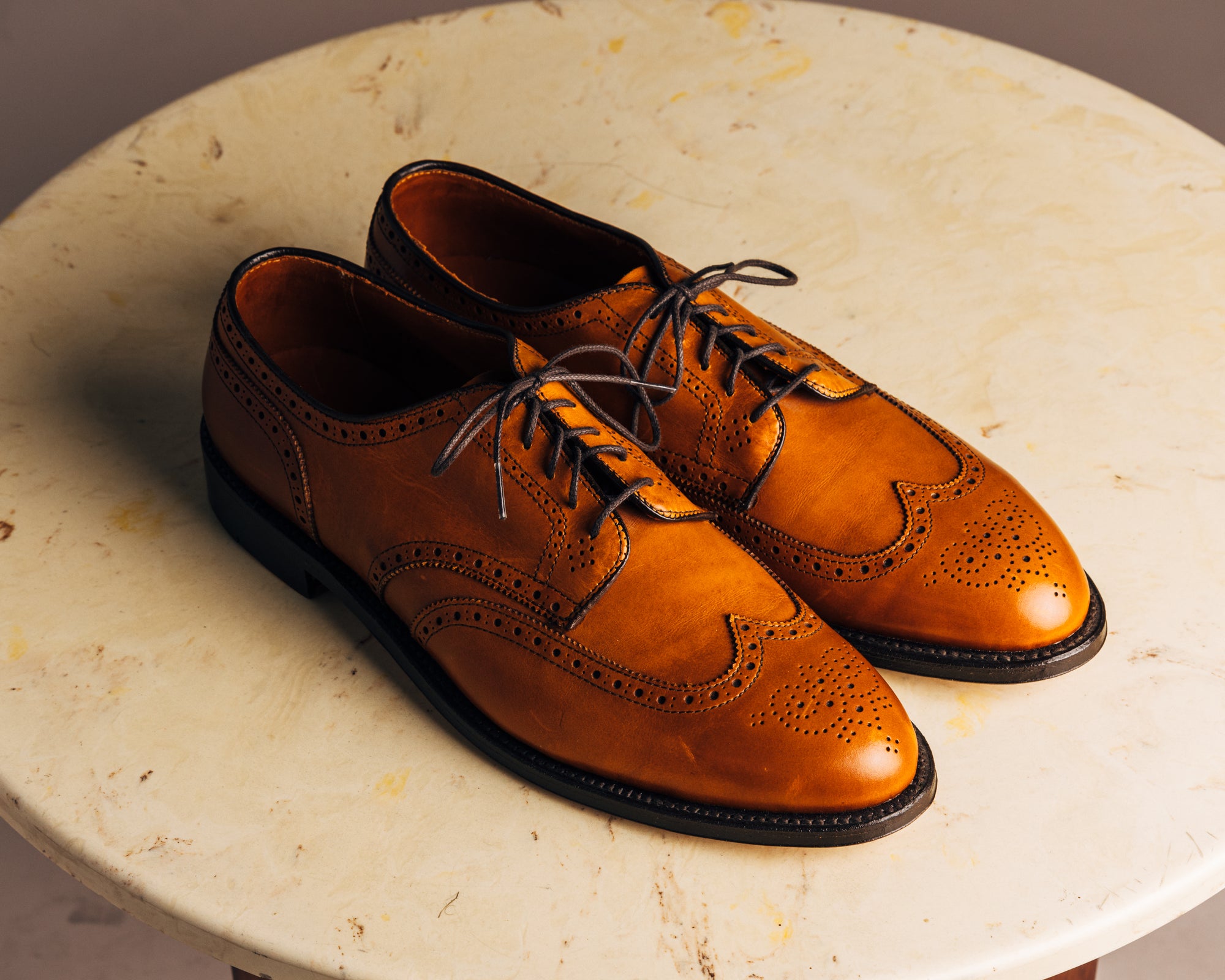 Alden - Burnished Tan Wingtip Blucher