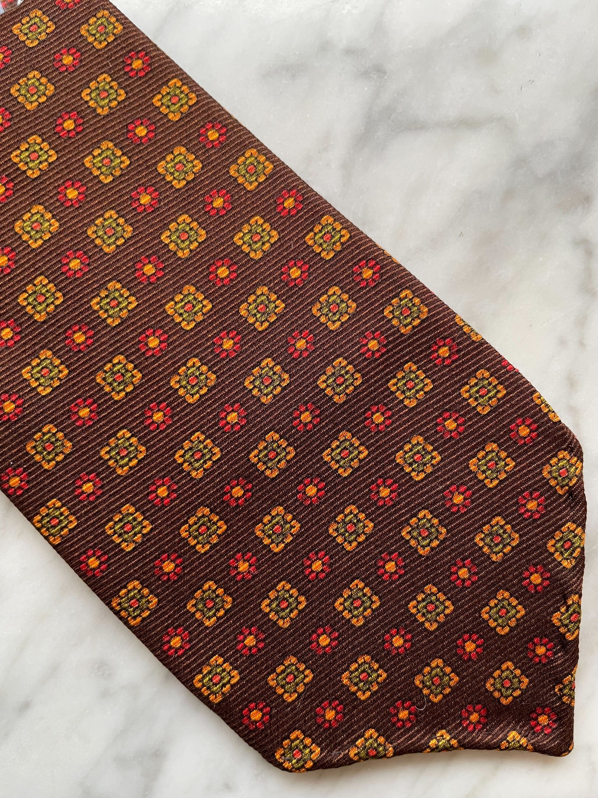 Wine Red Mini Geo Silk Tie