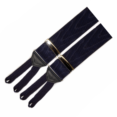 Navy Moiré Brace (Gold)