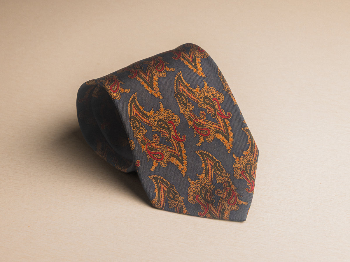 Ralph Lauren Charcoal Paisley Pattern Tie