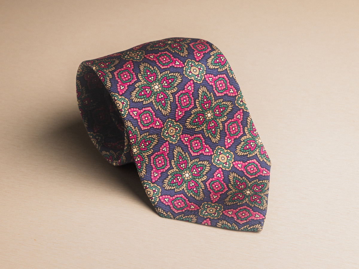Ralph Lauren Dark Purple Floral Medallion Tie