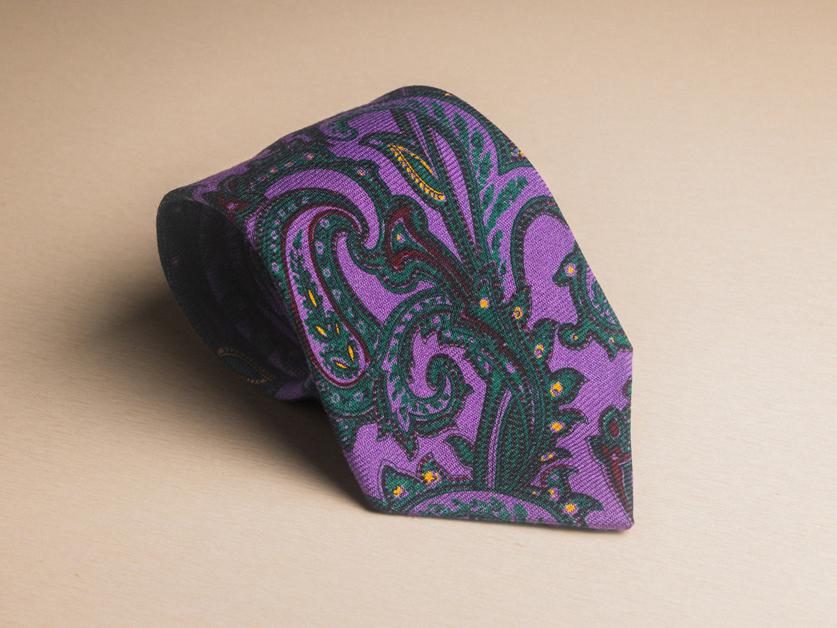 Ralph Lauren Purple and Green Paisley Tie
